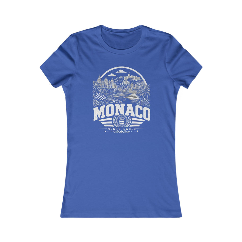 Monaco vintage landmarks women's tee — iconic landmark design | Nameshi Destinations (view 3)
