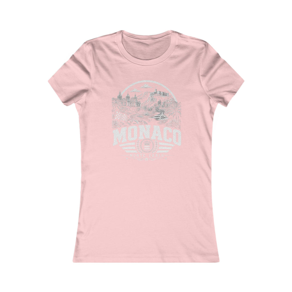Monaco vintage landmarks women's tee — iconic landmark design | Nameshi Destinations (view 7)