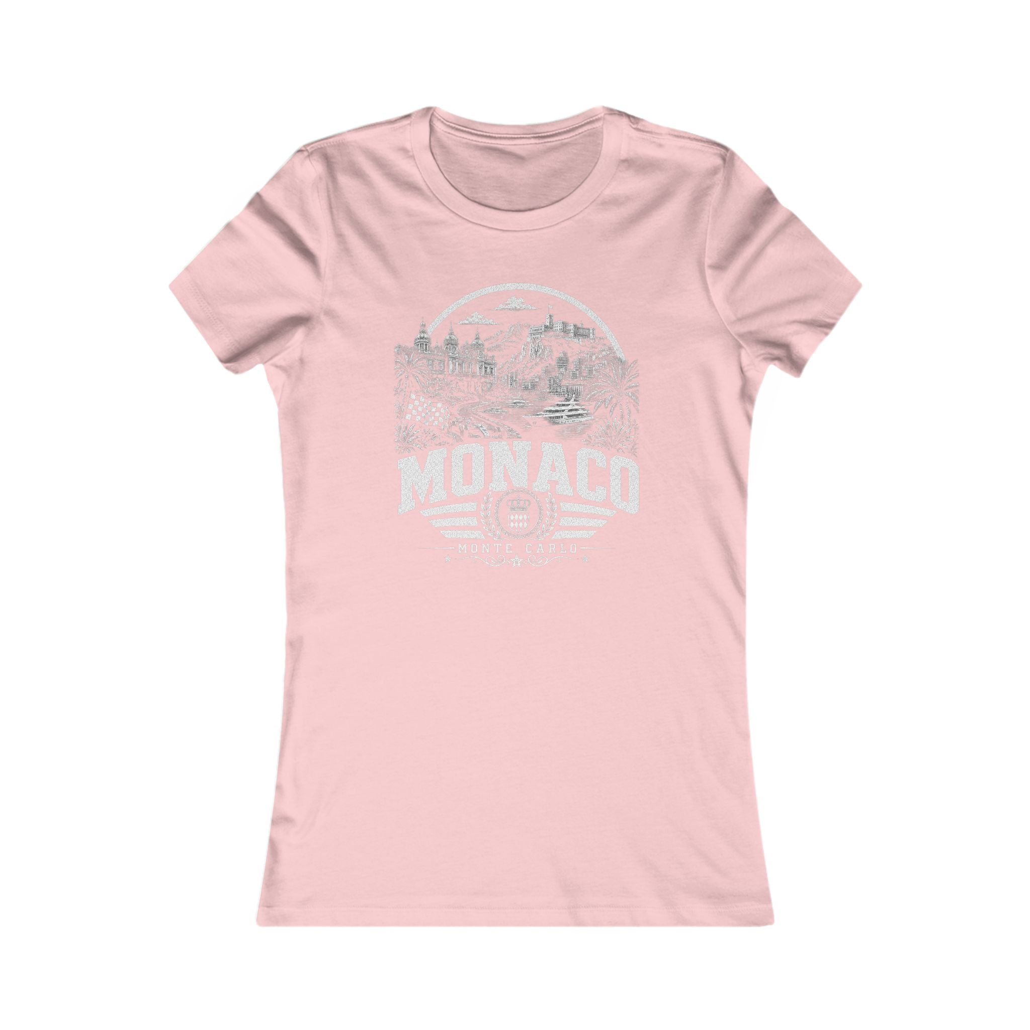 Monaco vintage landmarks women's tee — iconic landmark design | Nameshi Destinations (view 7)