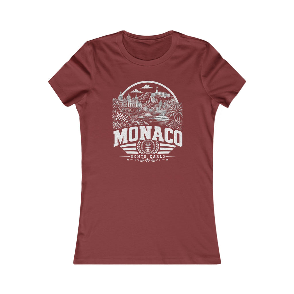 Monaco vintage landmarks women's tee — iconic landmark design | Nameshi Destinations (view 15)