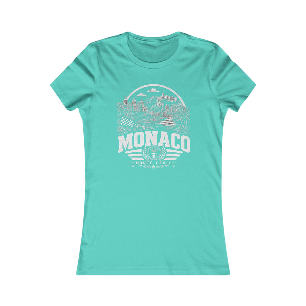 Monaco vintage landmarks women's tee — iconic landmark design | Nameshi Destinations (view 14)