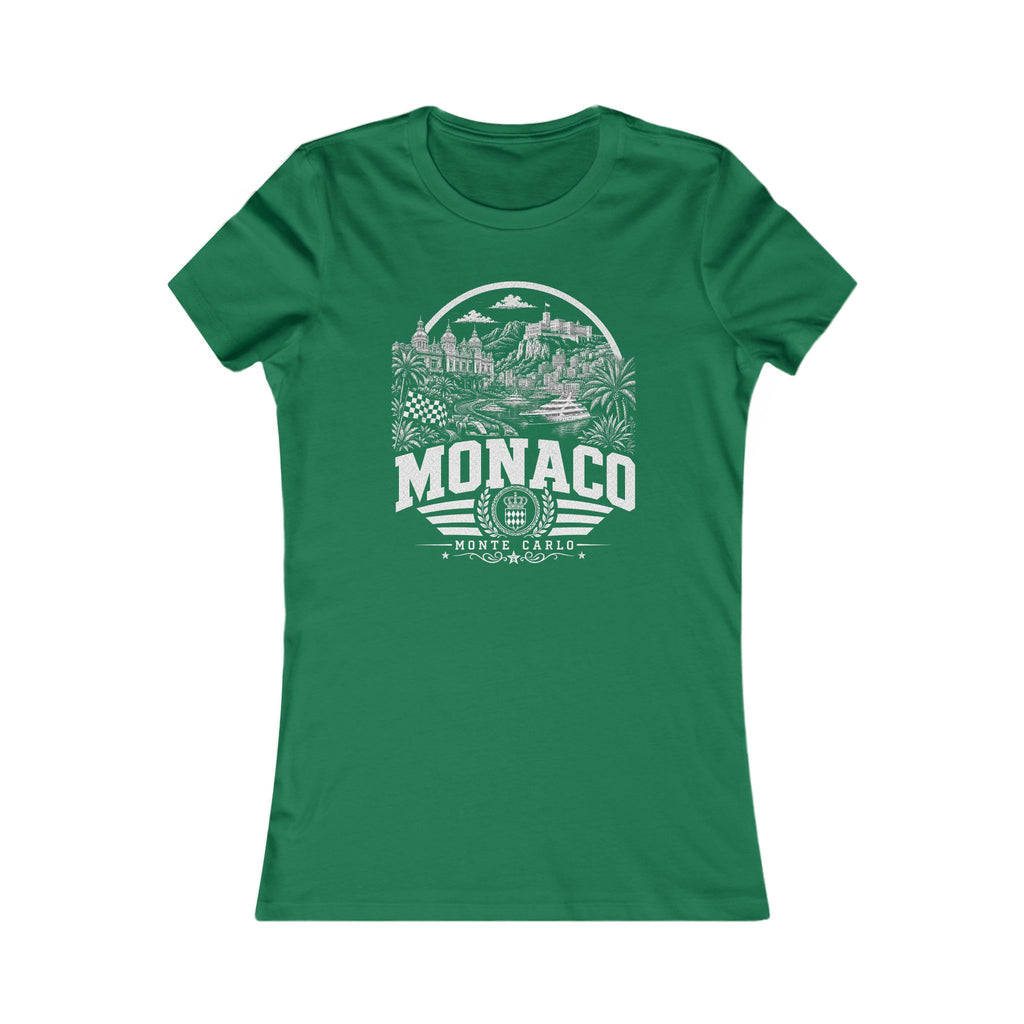 Monaco vintage landmarks women's tee — iconic landmark design | Nameshi Destinations (view 2)