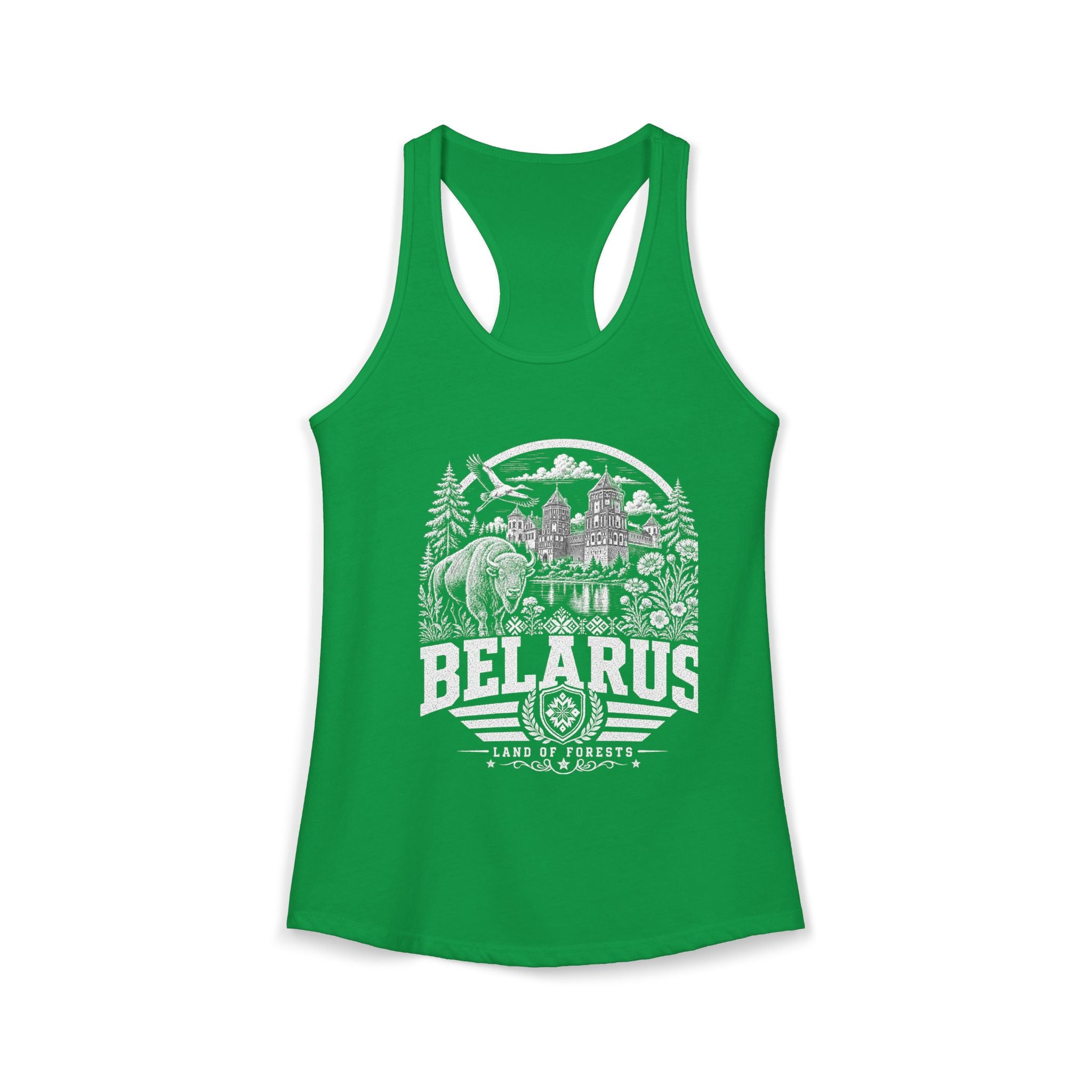 Belarus vintage landmarks tank top — iconic landmark design | Nameshi Destinations (view 7)