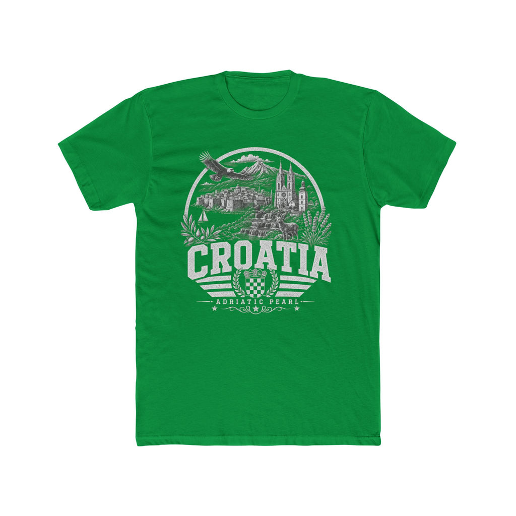 Croatia vintage landmarks men's tee — iconic landmark design | Nameshi Destinations (view 6)