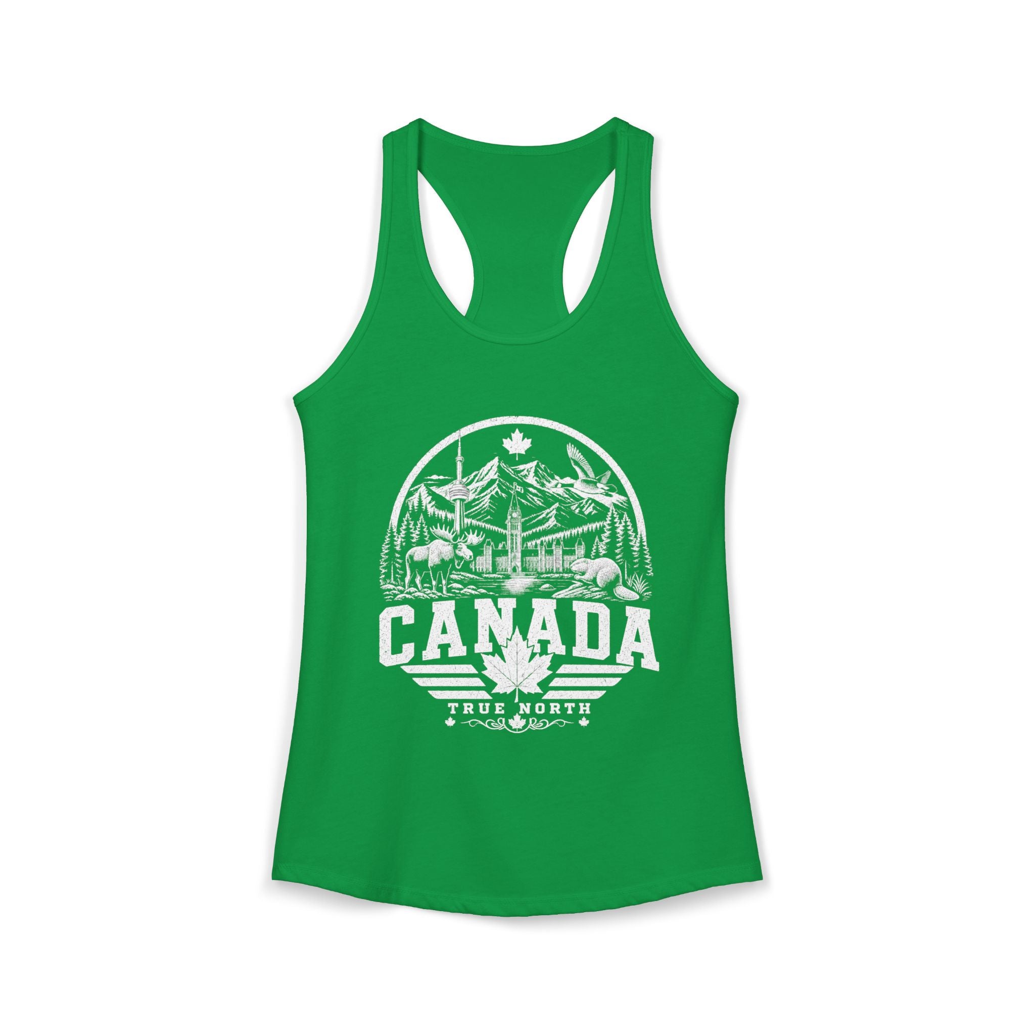 Canada vintage landmarks tank top — iconic landmark design | Nameshi Destinations (view 8)