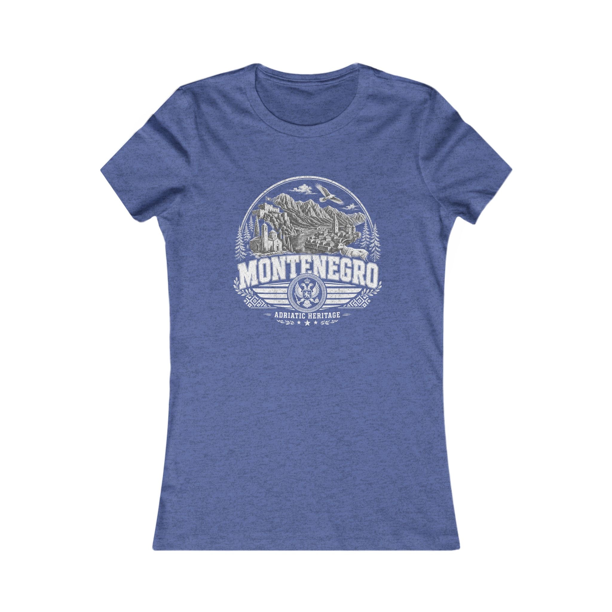 Montenegro vintage landmarks women's tee — iconic landmark design | Nameshi Destinations (view 13)