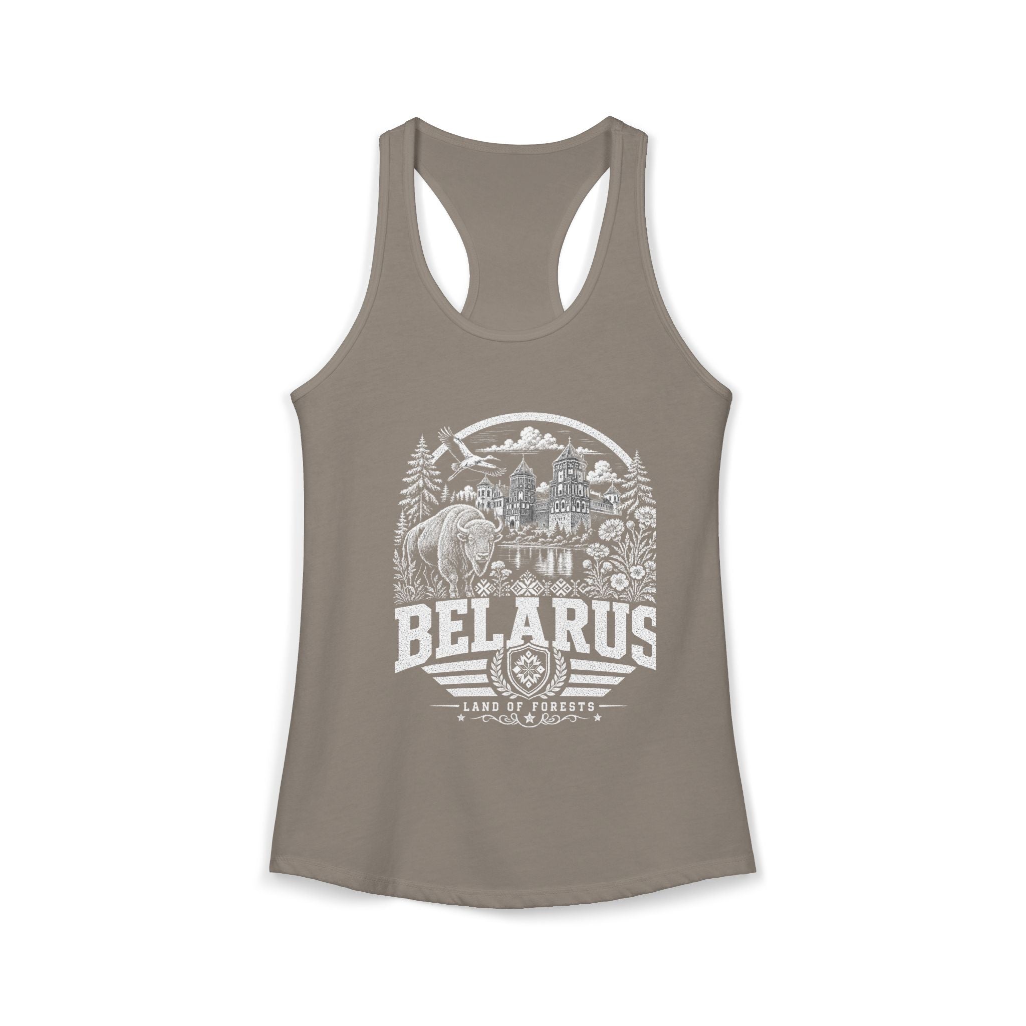 Belarus vintage landmarks tank top — iconic landmark design | Nameshi Destinations (view 4)