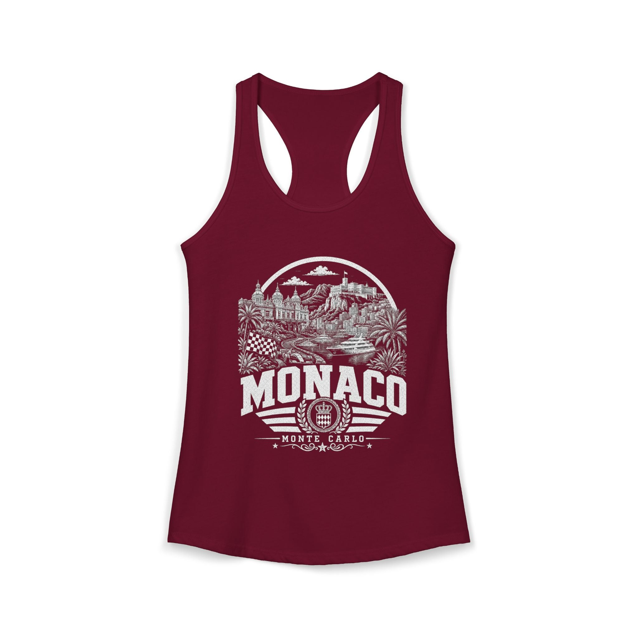 Monaco vintage landmarks tank top — iconic landmark design | Nameshi Destinations (view 15)