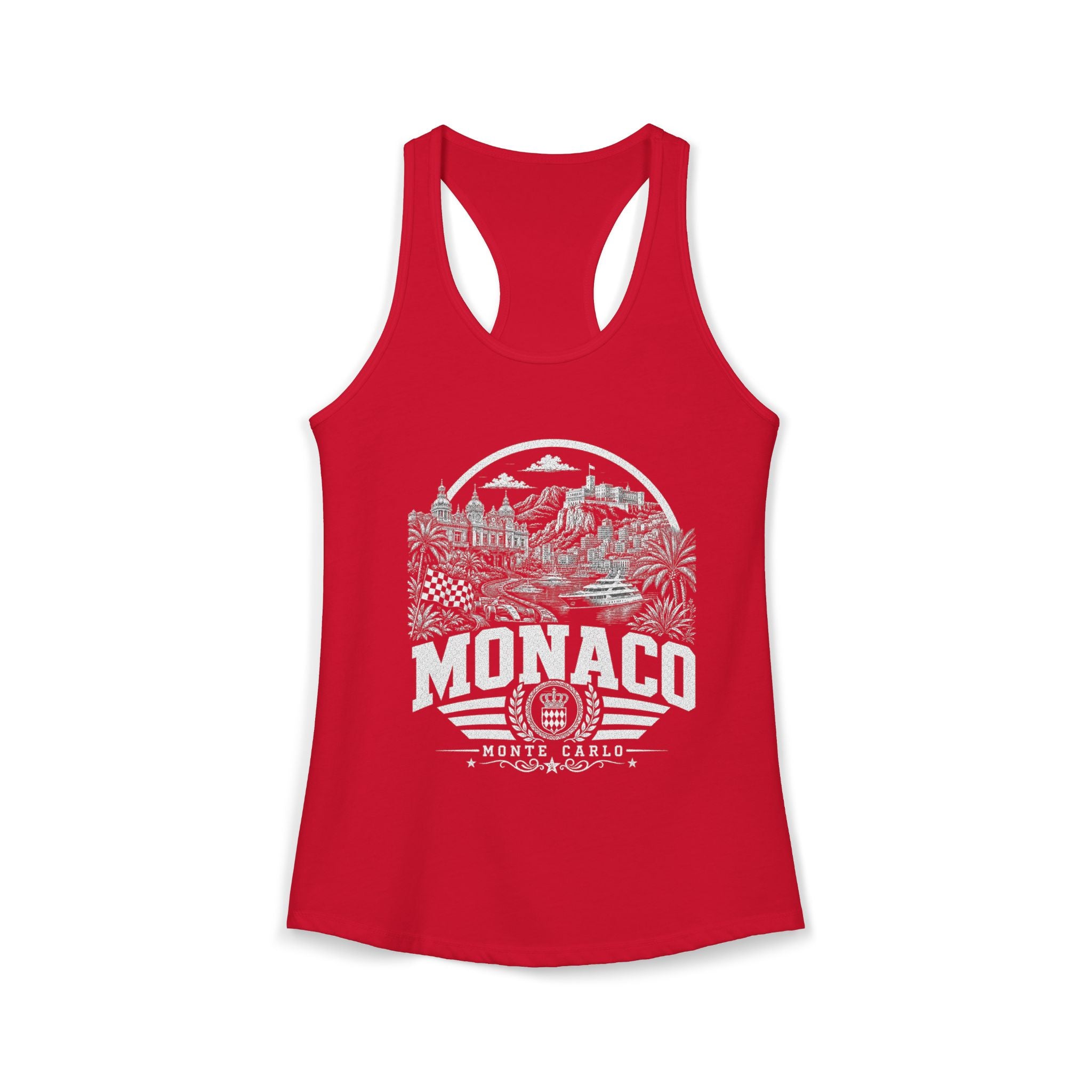 Monaco vintage landmarks tank top — iconic landmark design | Nameshi Destinations (view 16)