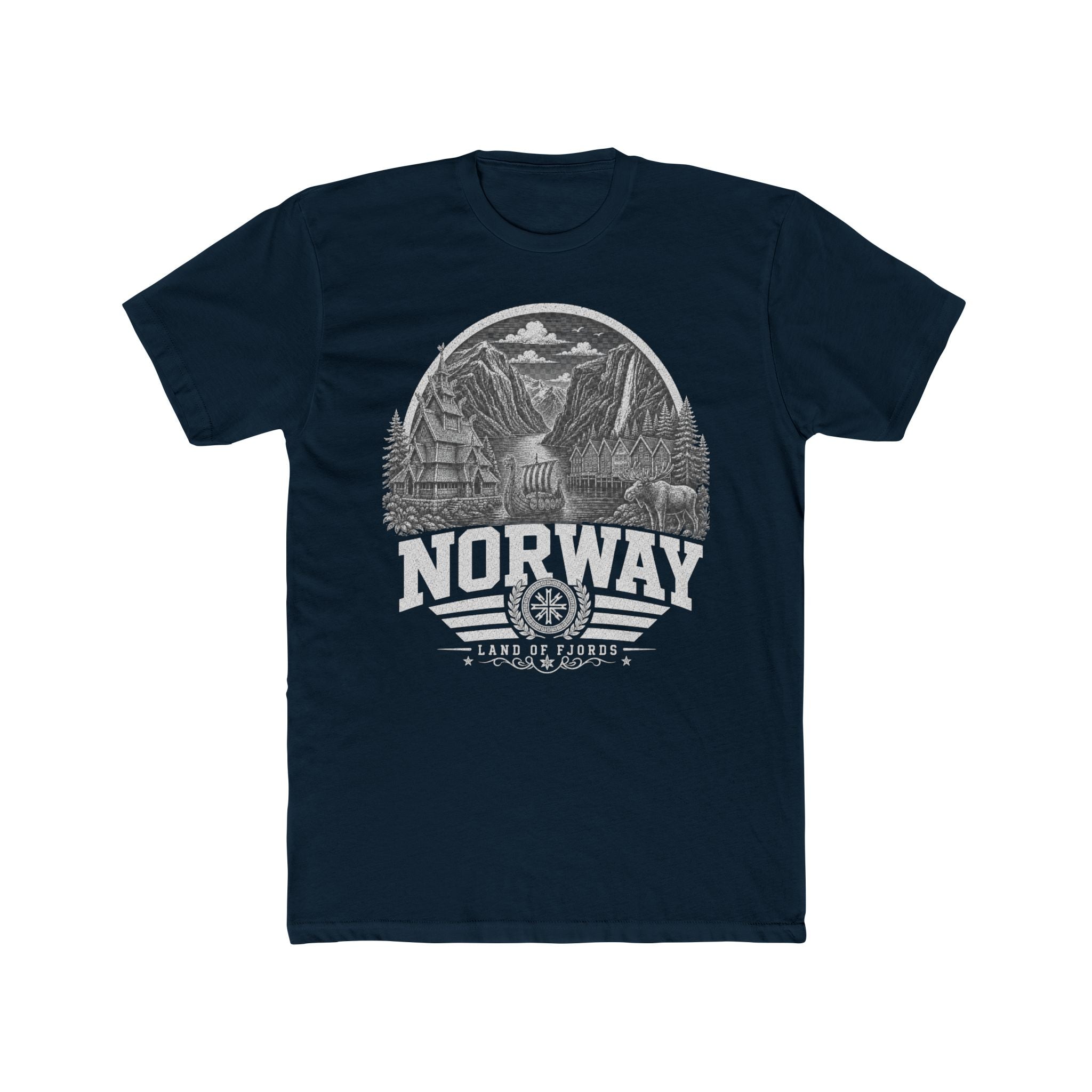 Norway vintage landmarks men's tee — iconic landmark design | Nameshi Destinations (view 12)