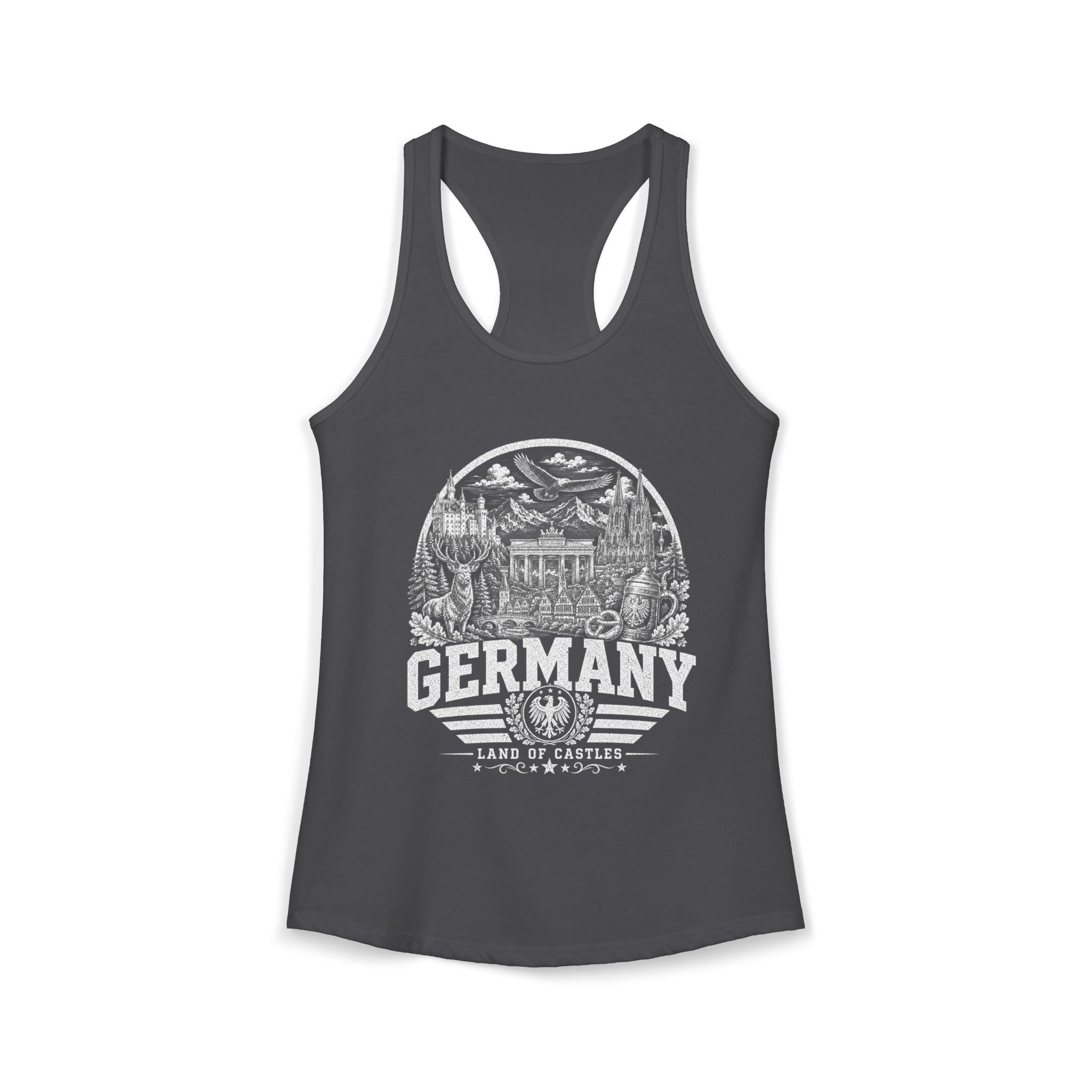Germany vintage landmarks tank top — iconic landmark design | Nameshi Destinations (view 12)