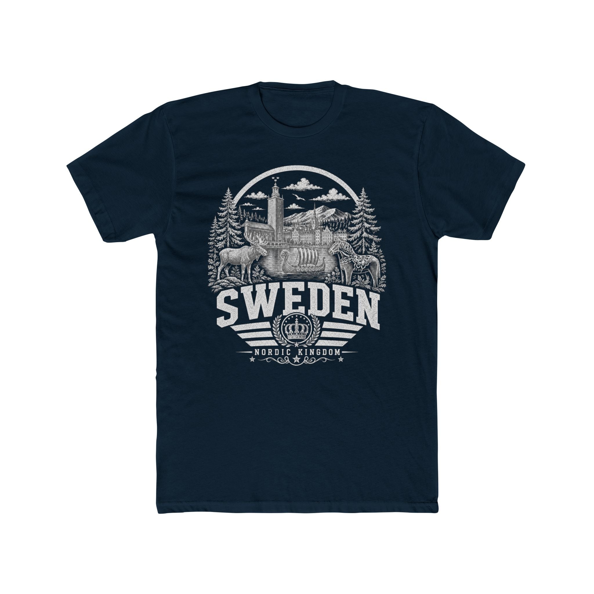 Sweden vintage landmarks men's tee — iconic landmark design | Nameshi Destinations (view 12)