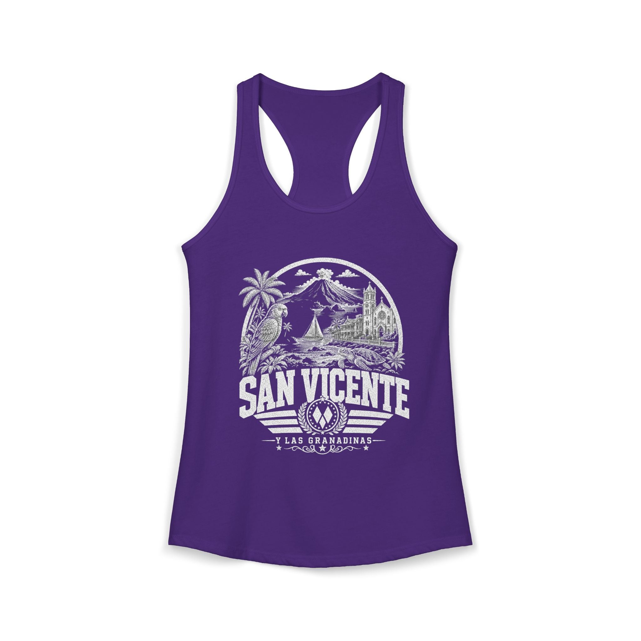 San Vicente vintage landmarks tank top — iconic landmark design | Nameshi Destinations (view 13)