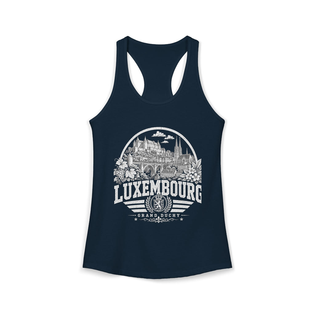 Luxembourg vintage landmarks tank top — iconic landmark design | Nameshi Destinations (view 12)