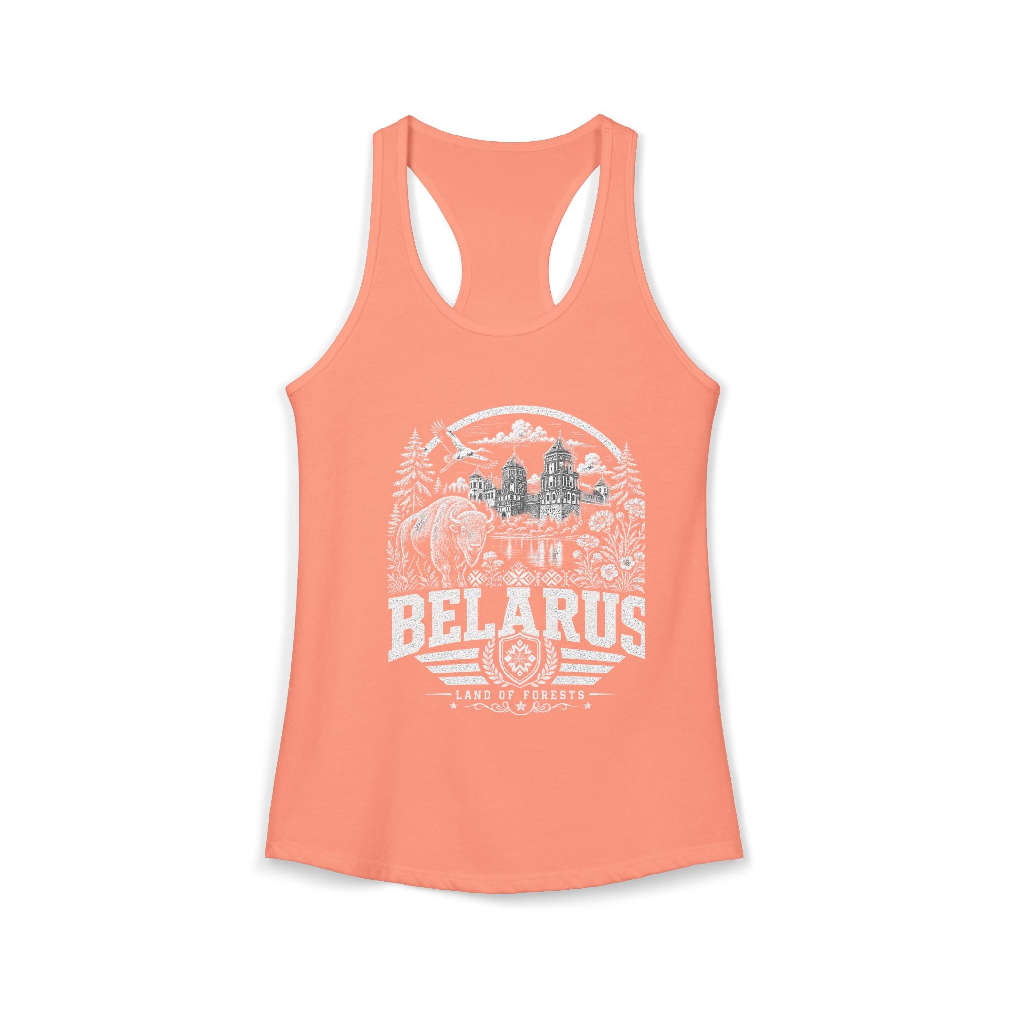 Belarus vintage landmarks tank top — iconic landmark design | Nameshi Destinations (view 1)