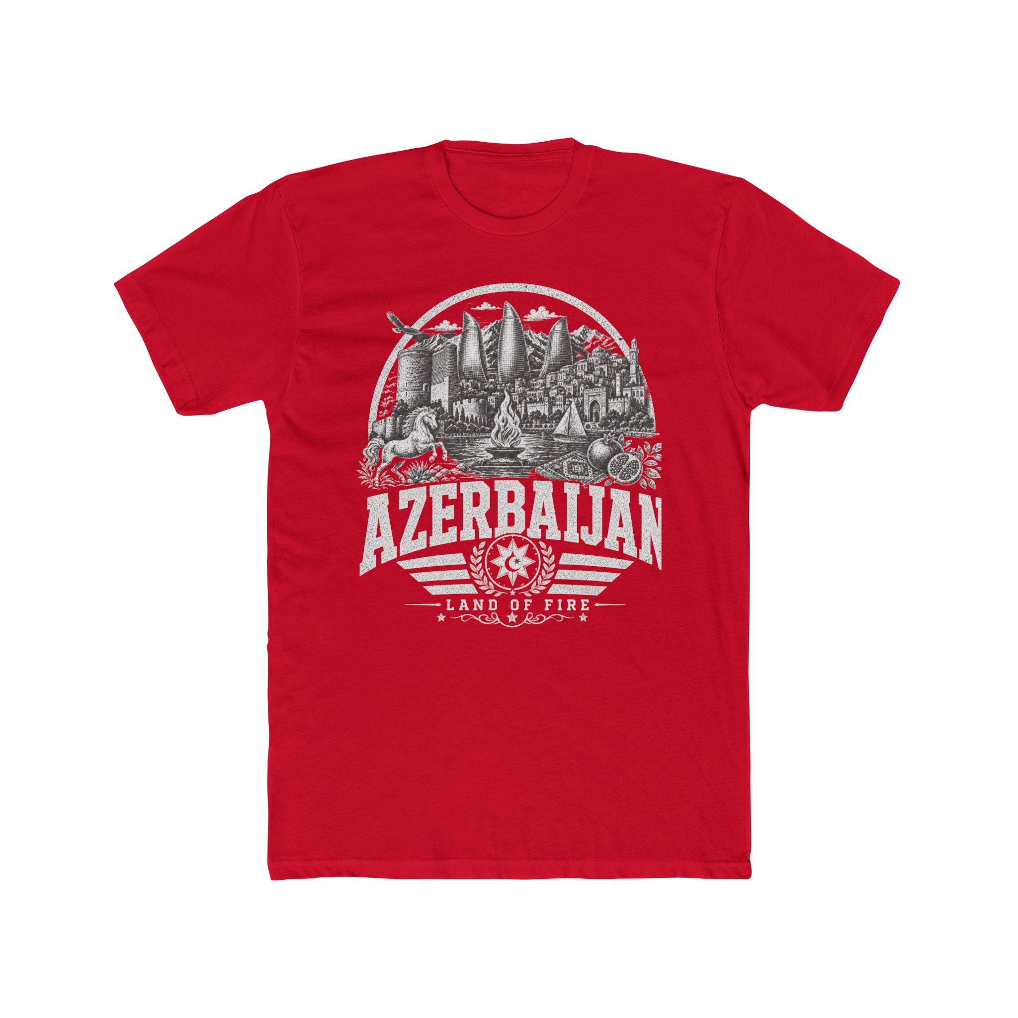 Azerbaijan vintage landmarks men's tee — iconic landmark design | Nameshi Destinations (view 15)