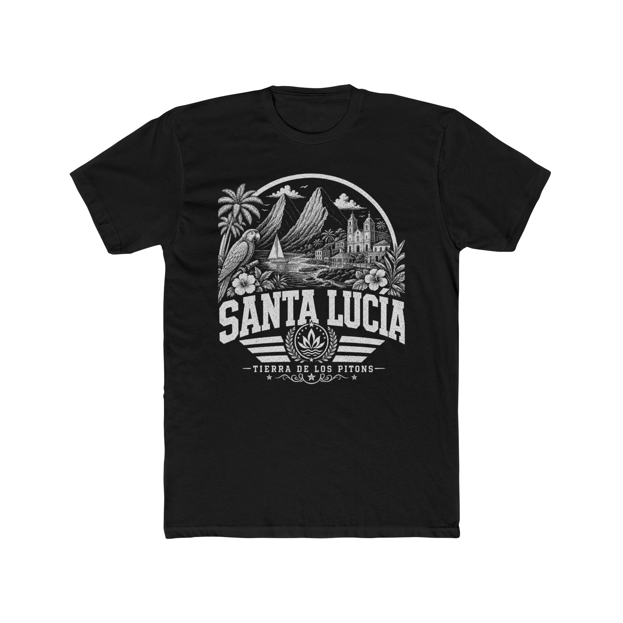 Santa Lucía vintage landmarks men's tee — iconic landmark design | Nameshi Destinations (view 2)