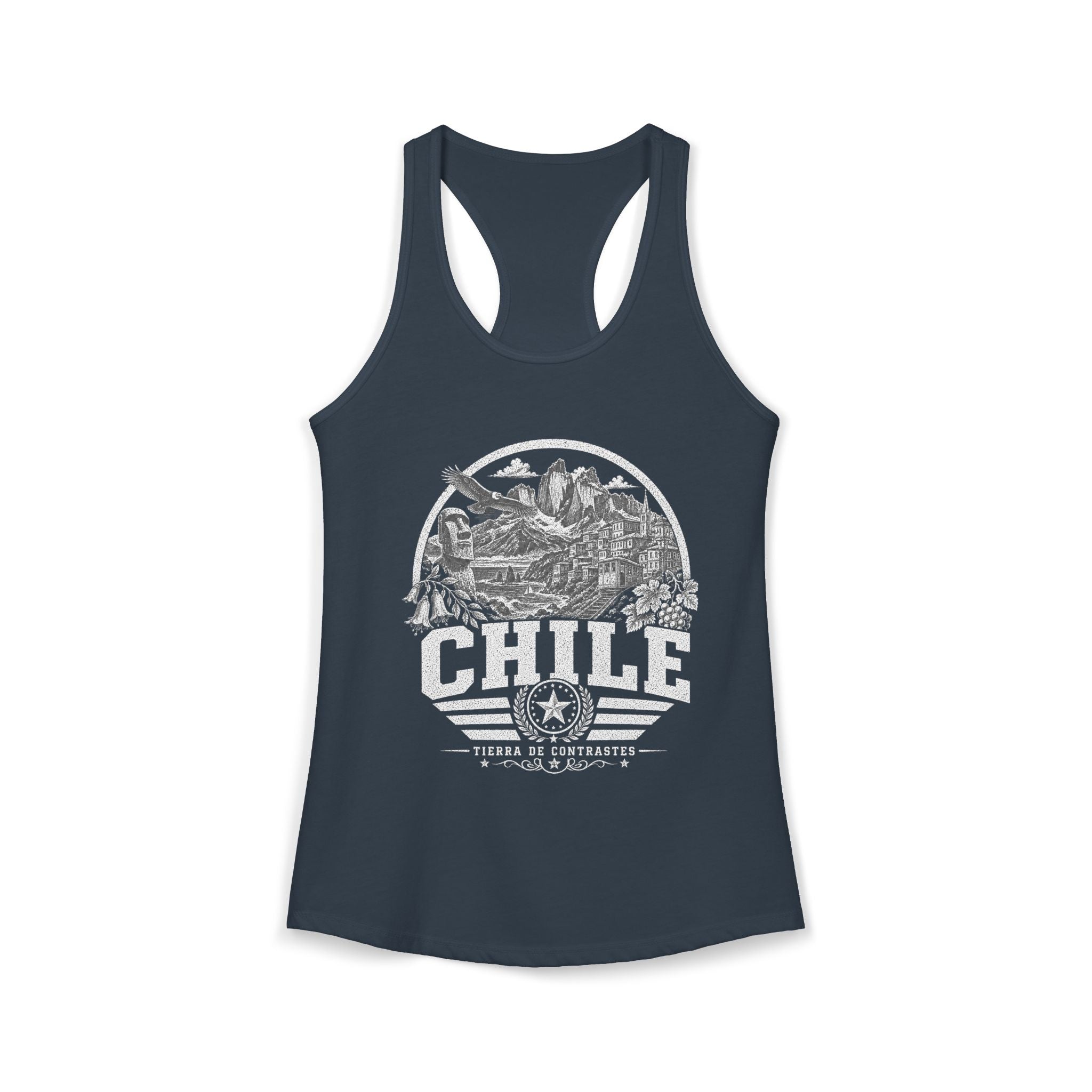 Chile vintage landmarks tank top — iconic landmark design | Nameshi Destinations (view 9)
