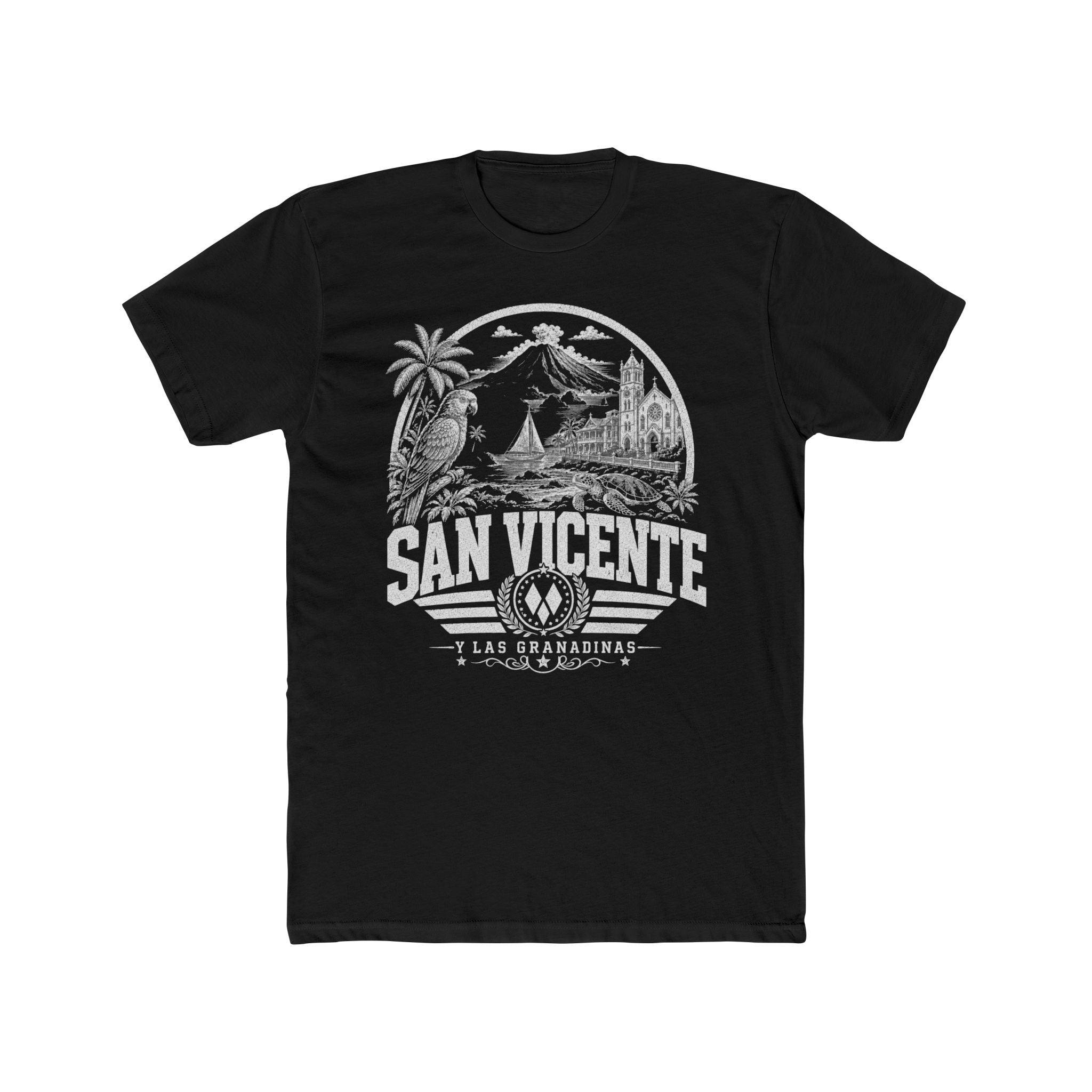 San Vicente vintage landmarks men's tee — iconic landmark design | Nameshi Destinations (view 2)