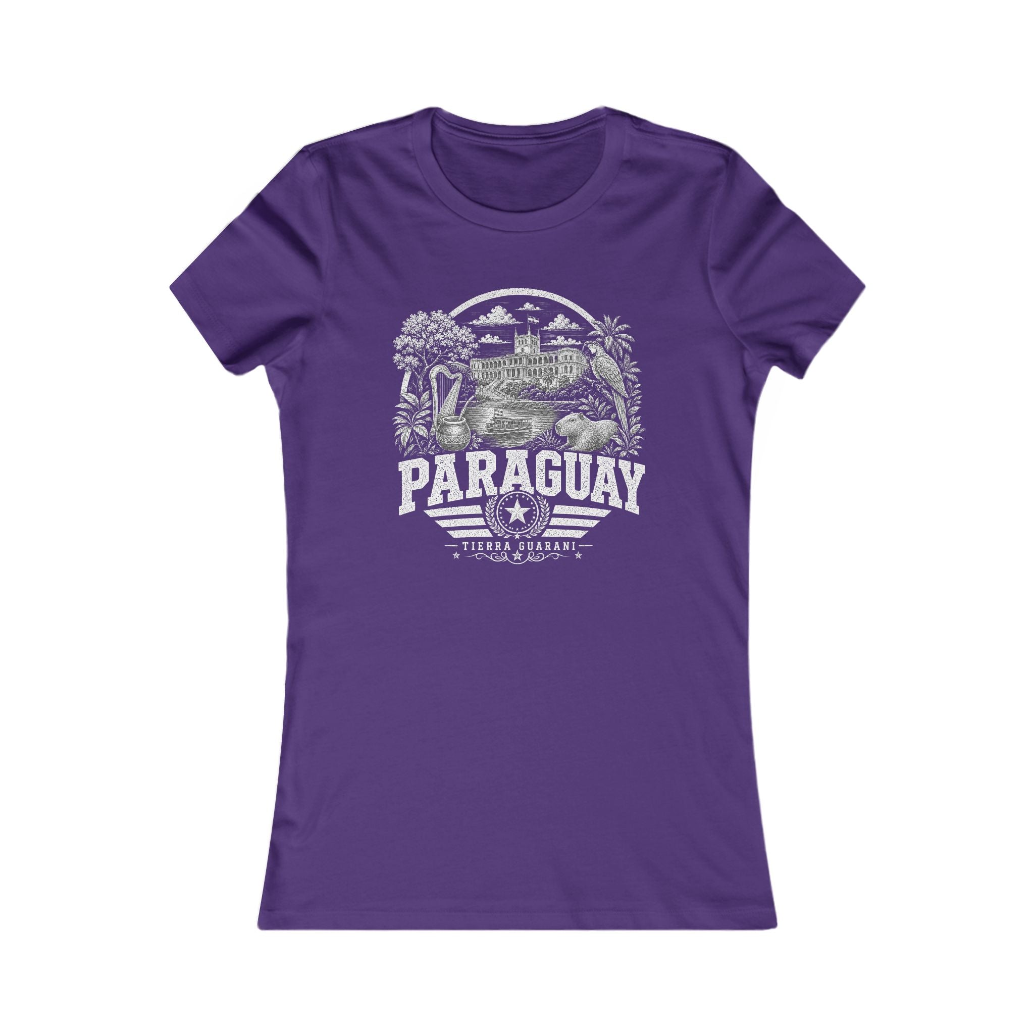 Paraguay vintage landmarks women's tee — iconic landmark design | Nameshi Destinations (view 6)