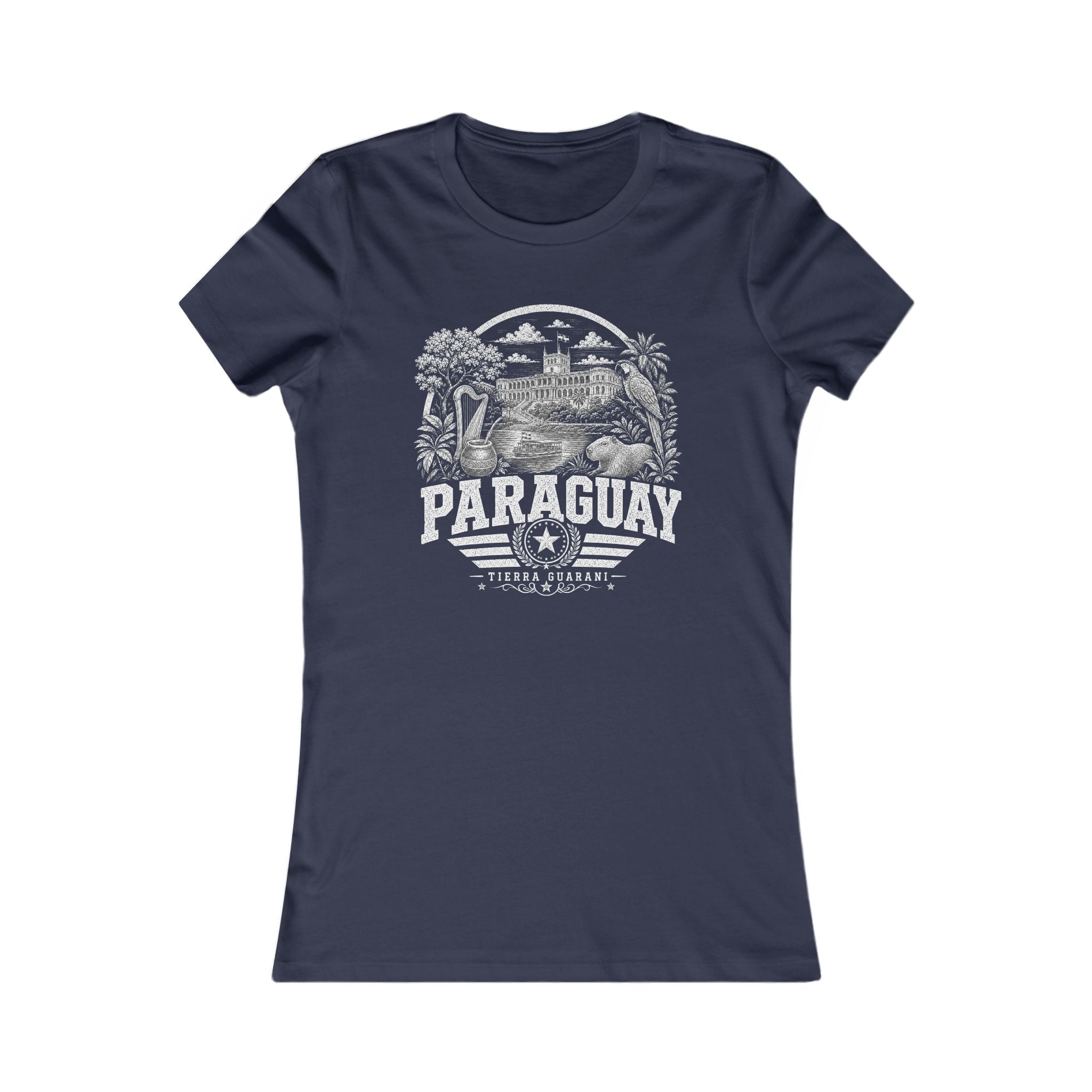 Paraguay vintage landmarks women's tee — iconic landmark design | Nameshi Destinations (view 5)