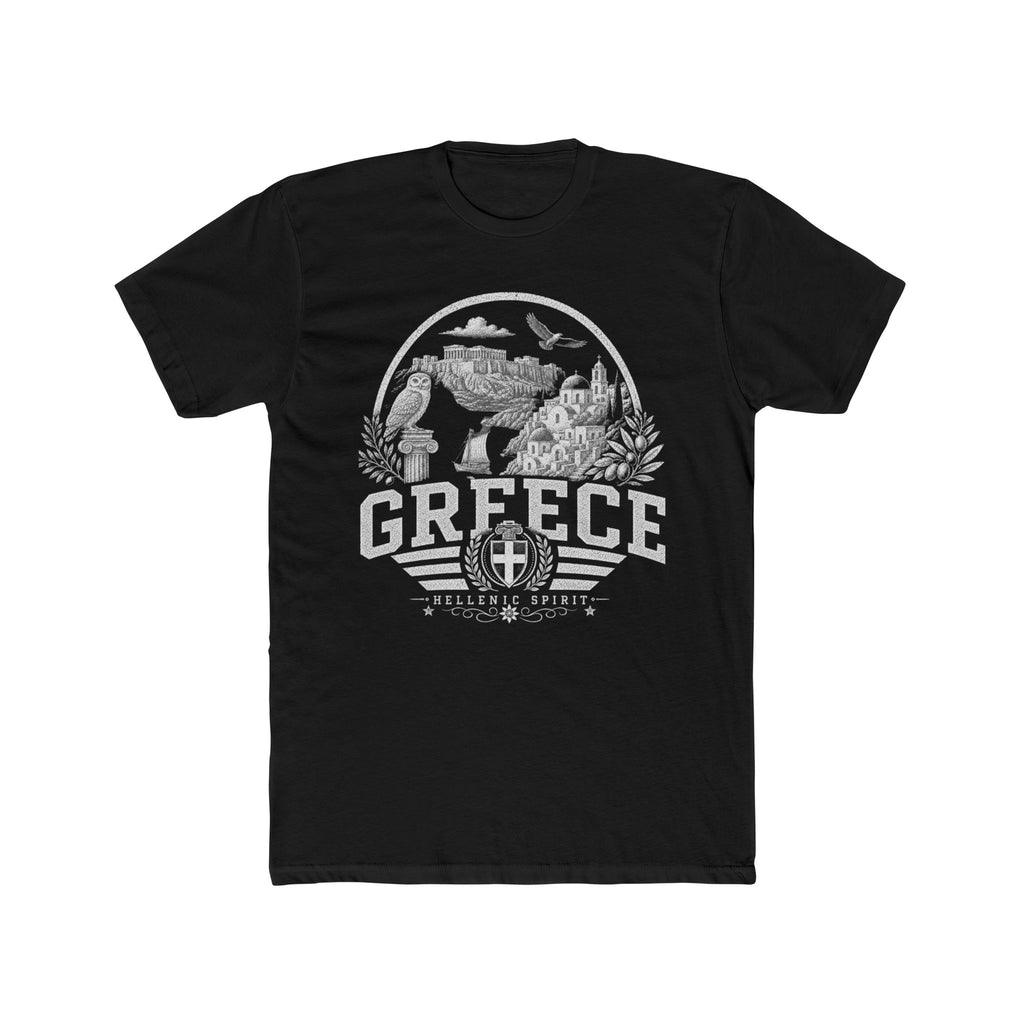 Greece vintage landmarks men's tee — iconic landmark design | Nameshi Destinations (view 2)