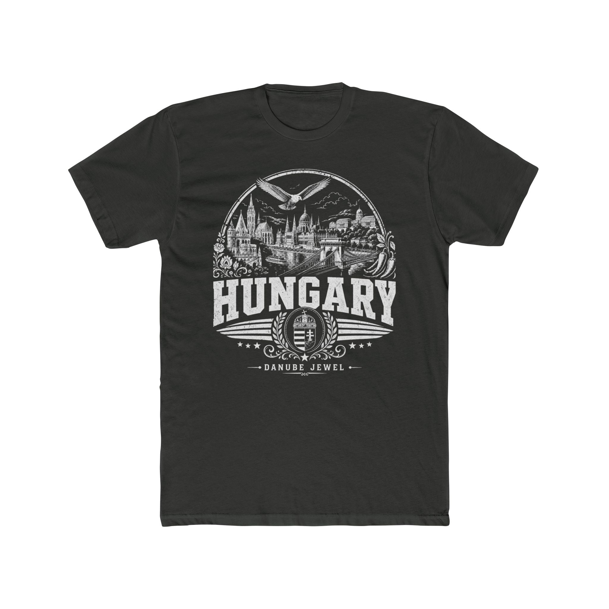 Hungary vintage landmarks men's tee — iconic landmark design | Nameshi Destinations (view 5)