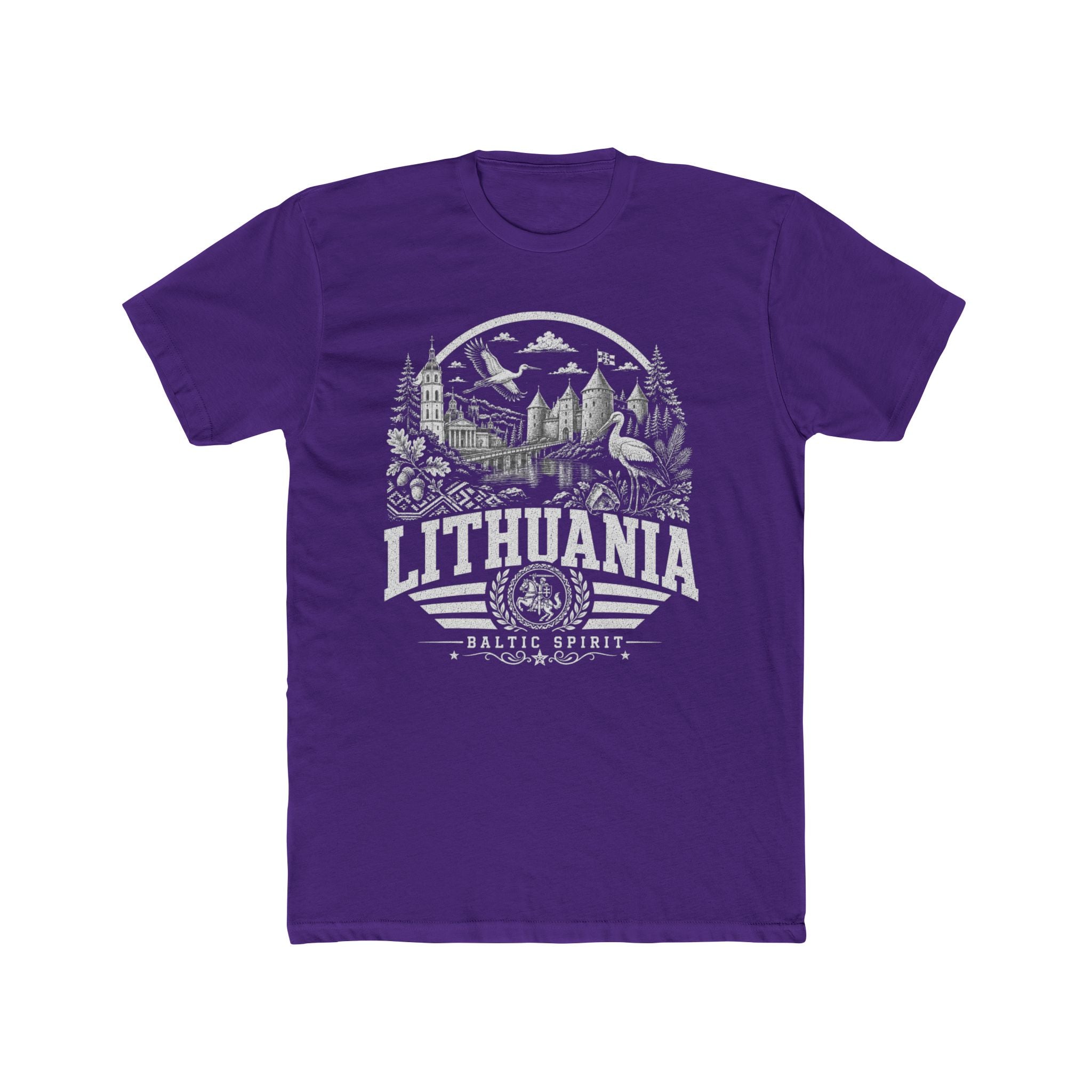 Lithuania vintage landmarks men's tee — iconic landmark design | Nameshi Destinations (view 13)