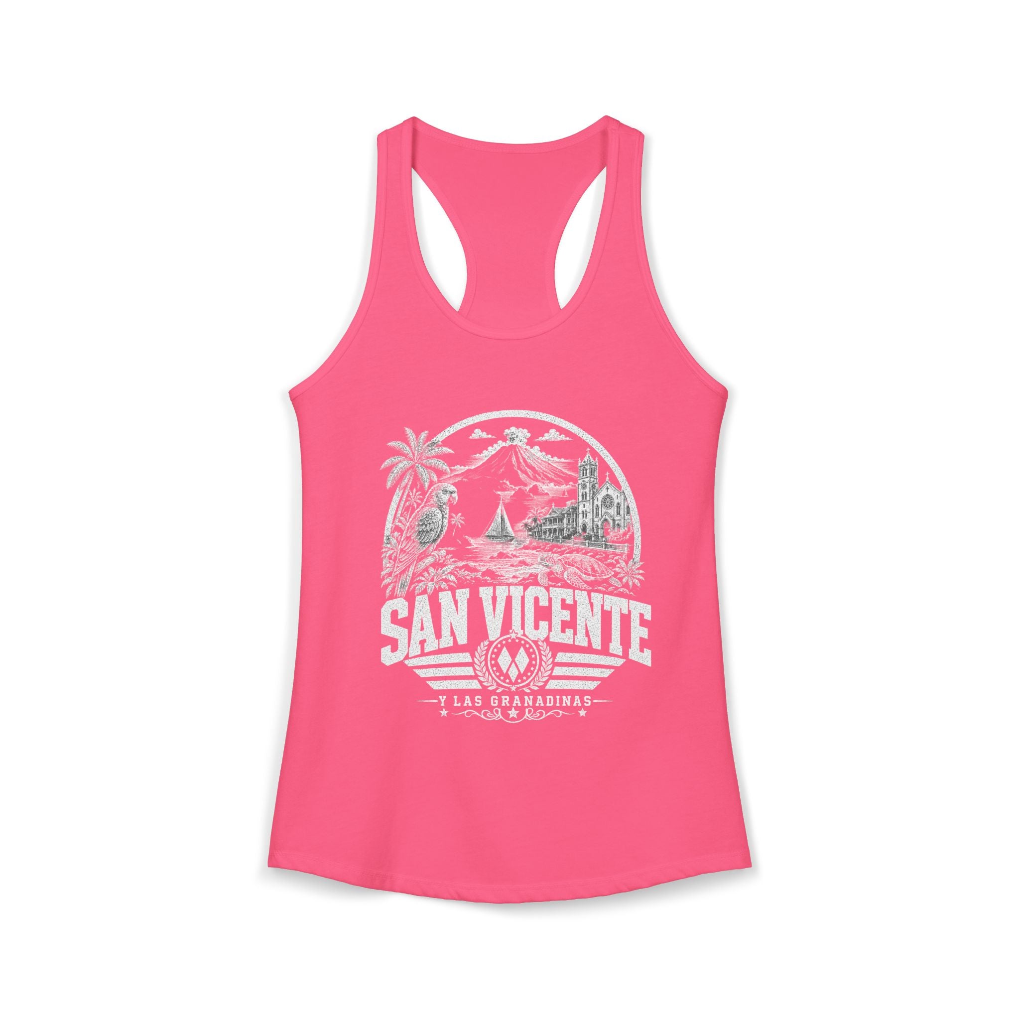 San Vicente vintage landmarks tank top — iconic landmark design | Nameshi Destinations (view 14)