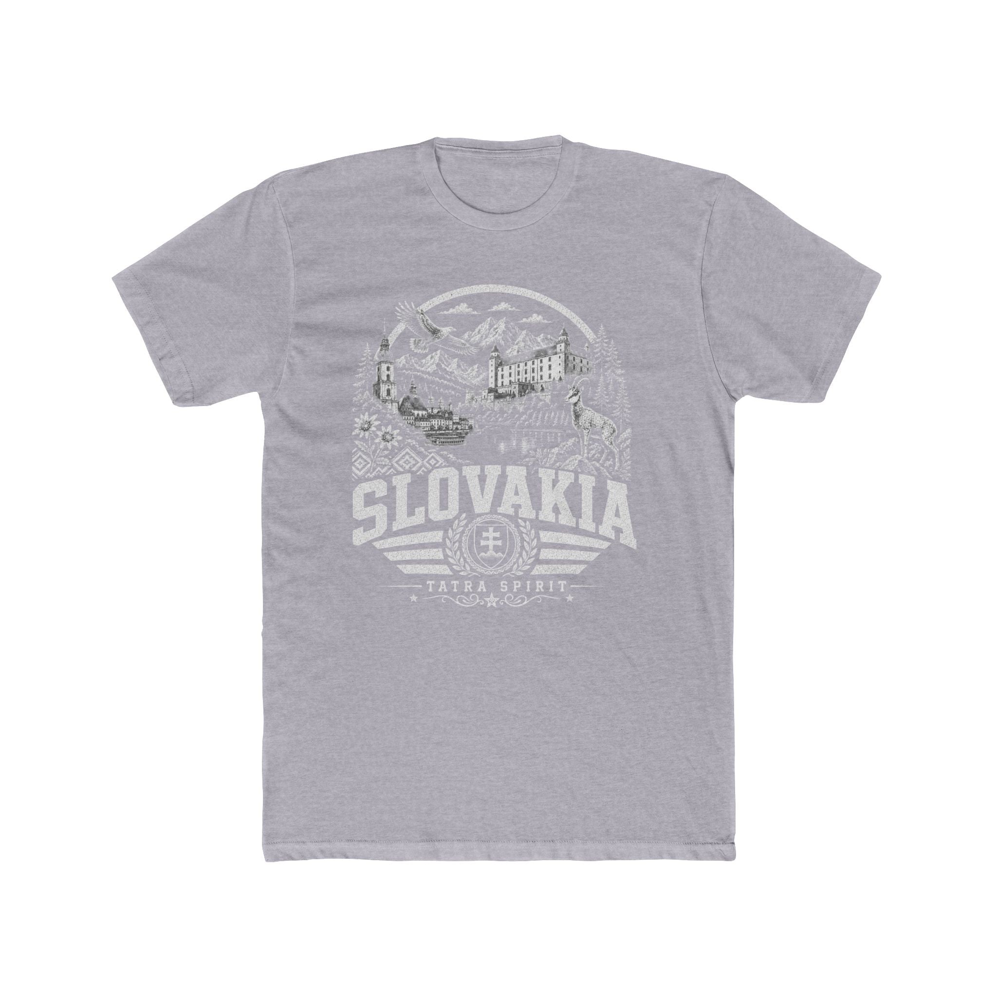Slovakia vintage landmarks men's tee — iconic landmark design | Nameshi Destinations (view 3)