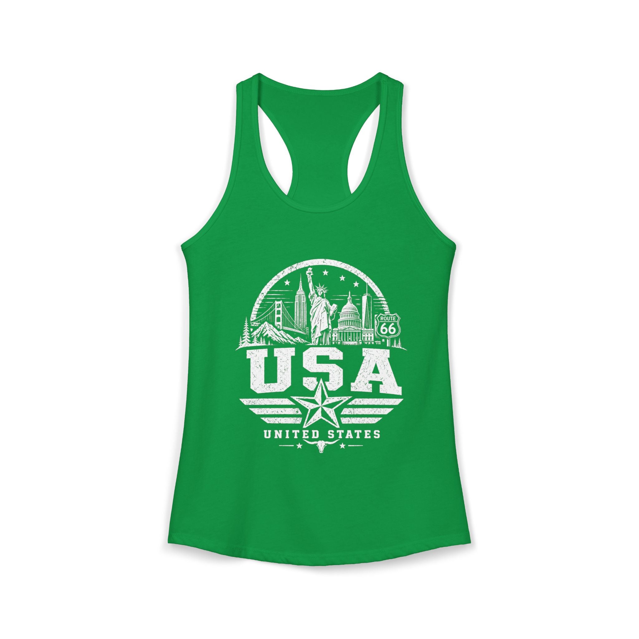 USA vintage landmarks tank top — iconic landmark design | Nameshi Destinations (view 5)