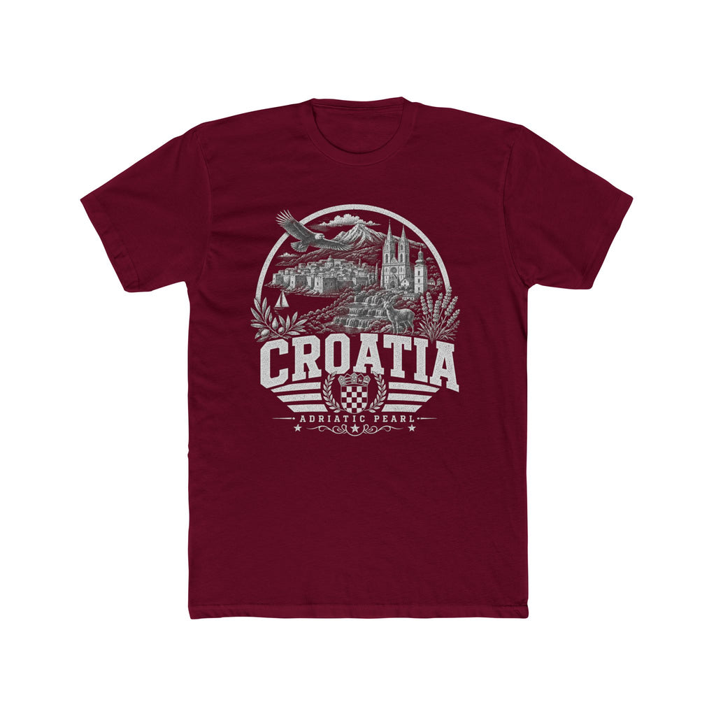 Croatia vintage landmarks men's tee — iconic landmark design | Nameshi Destinations (view 14)