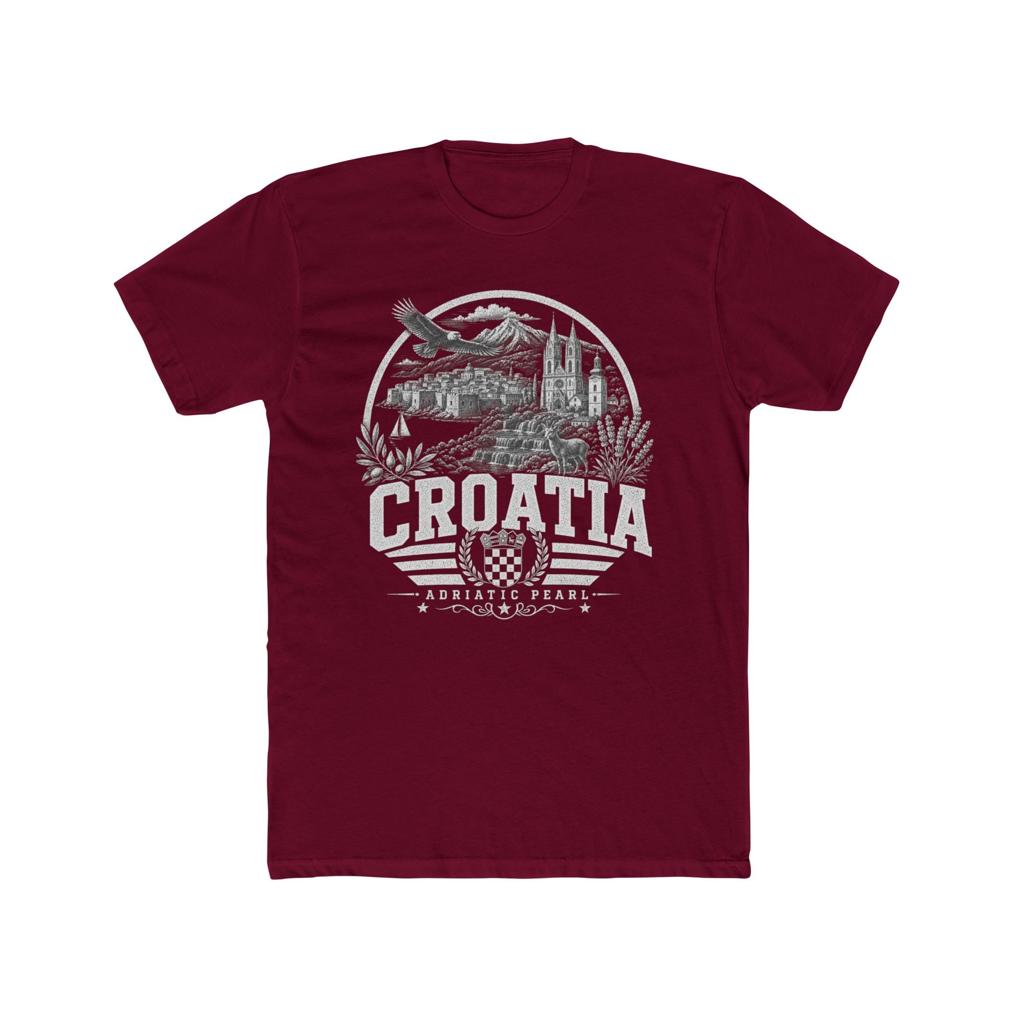 Croatia vintage landmarks men's tee — iconic landmark design | Nameshi Destinations (view 14)