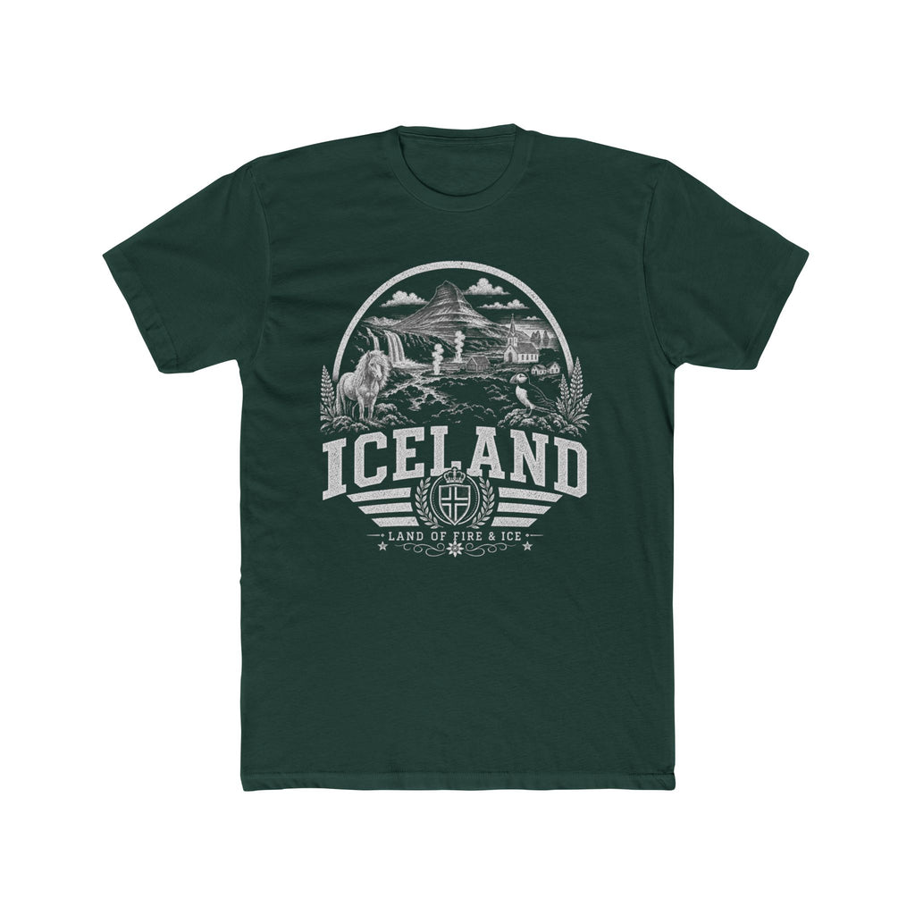 Iceland vintage landmarks men's tee — iconic landmark design | Nameshi Destinations (view 7)