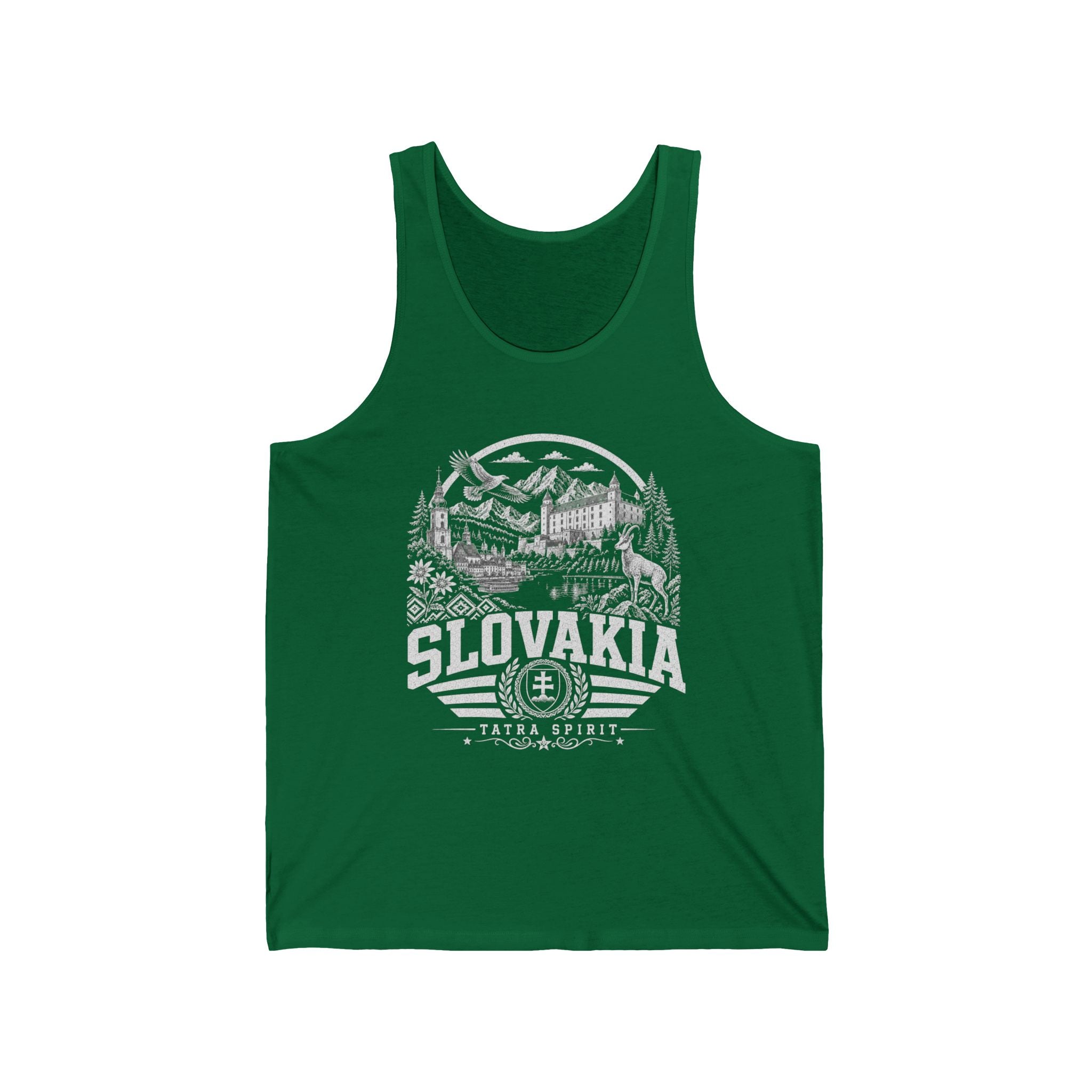 Slovakia vintage landmarks men's tank top — iconic landmark design | Nameshi Destinations (view 20)