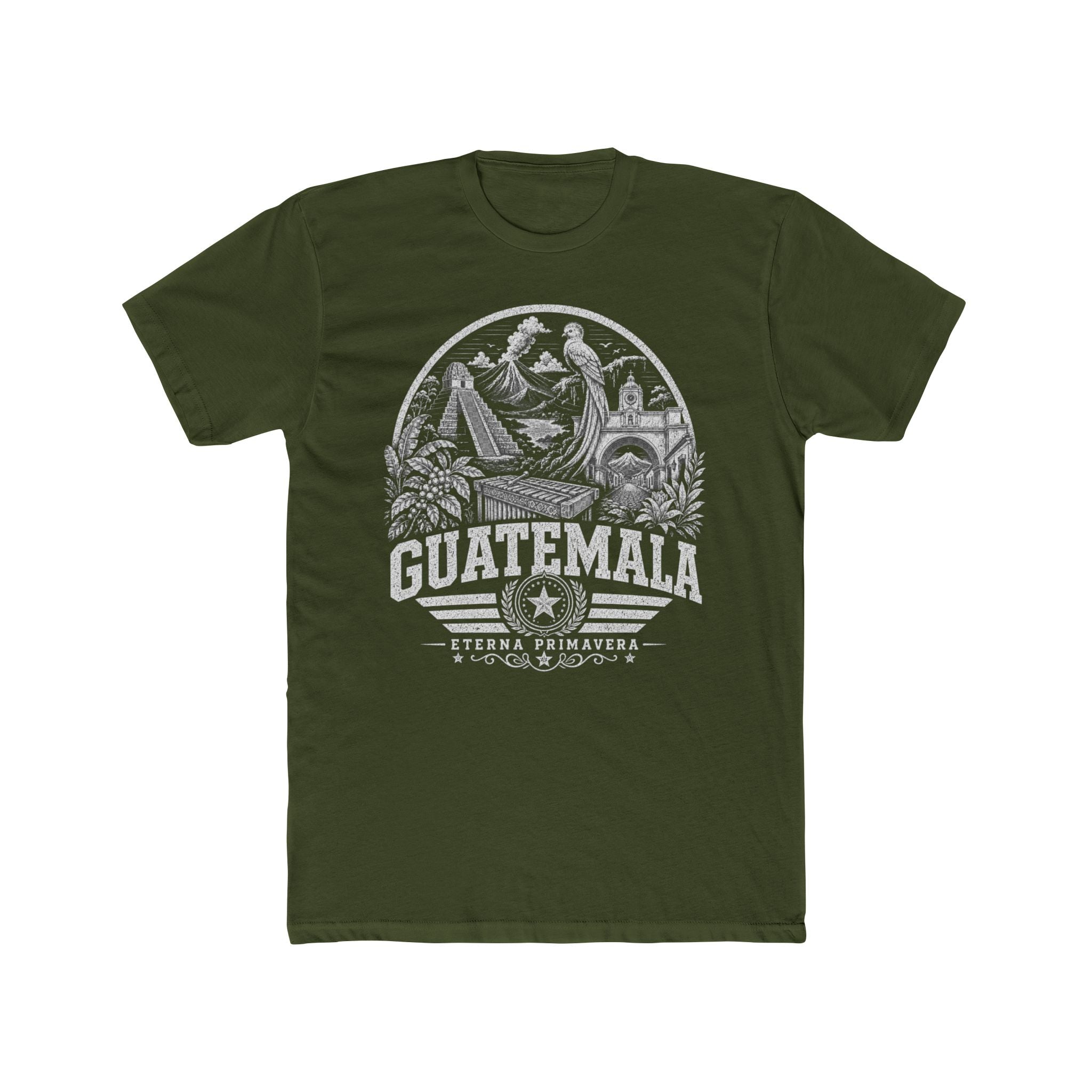 Guatemala vintage landmarks men's tee — iconic landmark design | Nameshi Destinations (view 4)