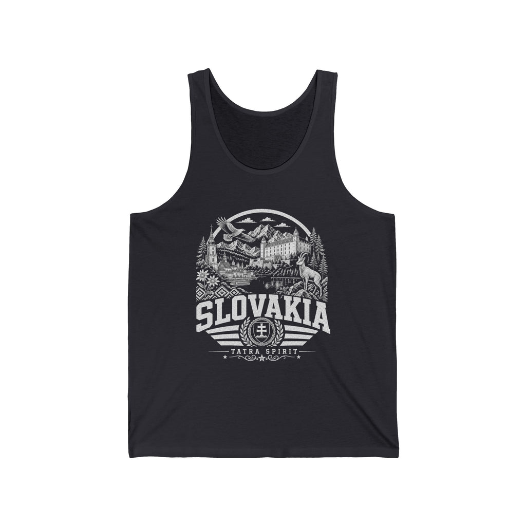 Slovakia vintage landmarks men's tank top — iconic landmark design | Nameshi Destinations (view 18)