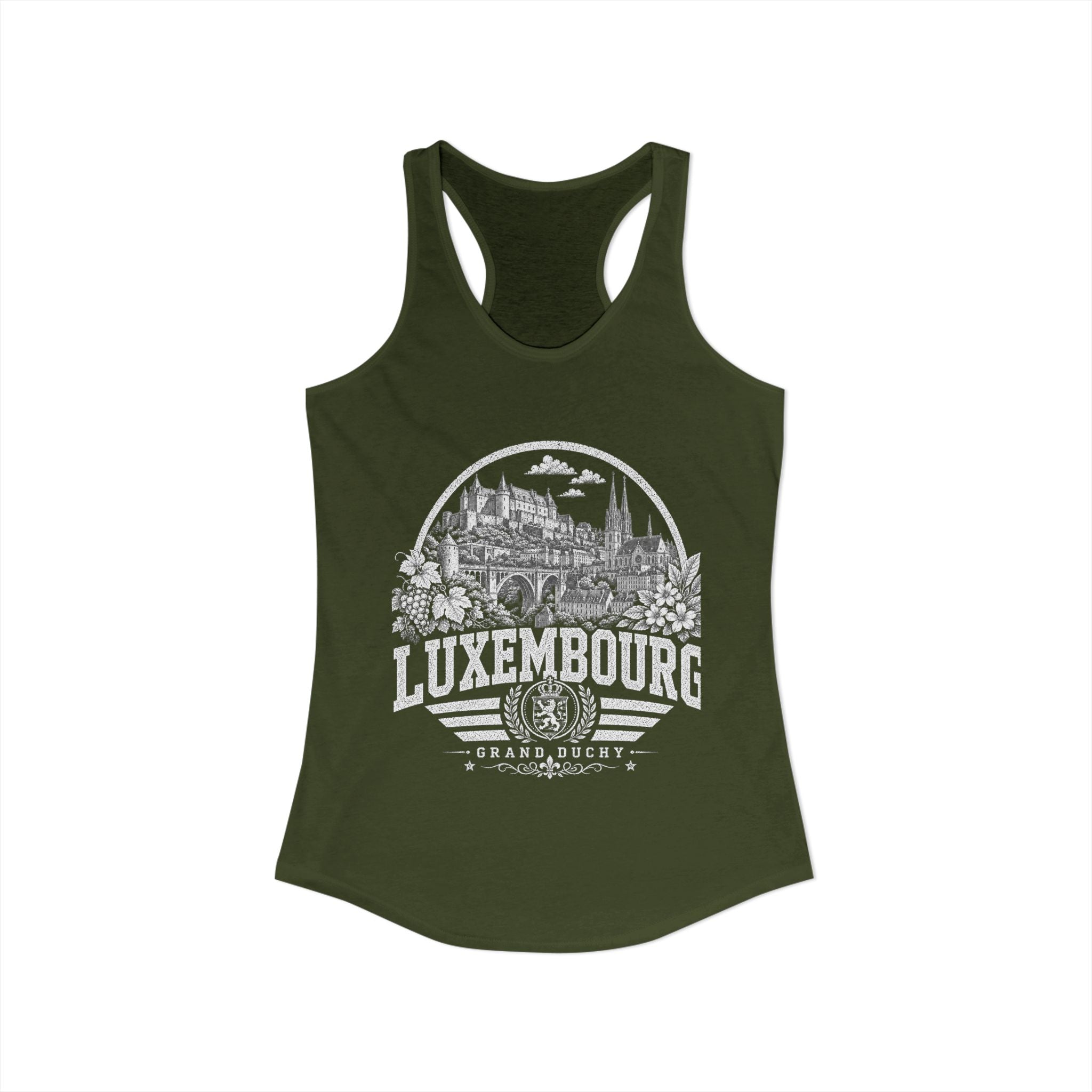 Luxembourg vintage landmarks tank top — iconic landmark design | Nameshi Destinations (view 30)