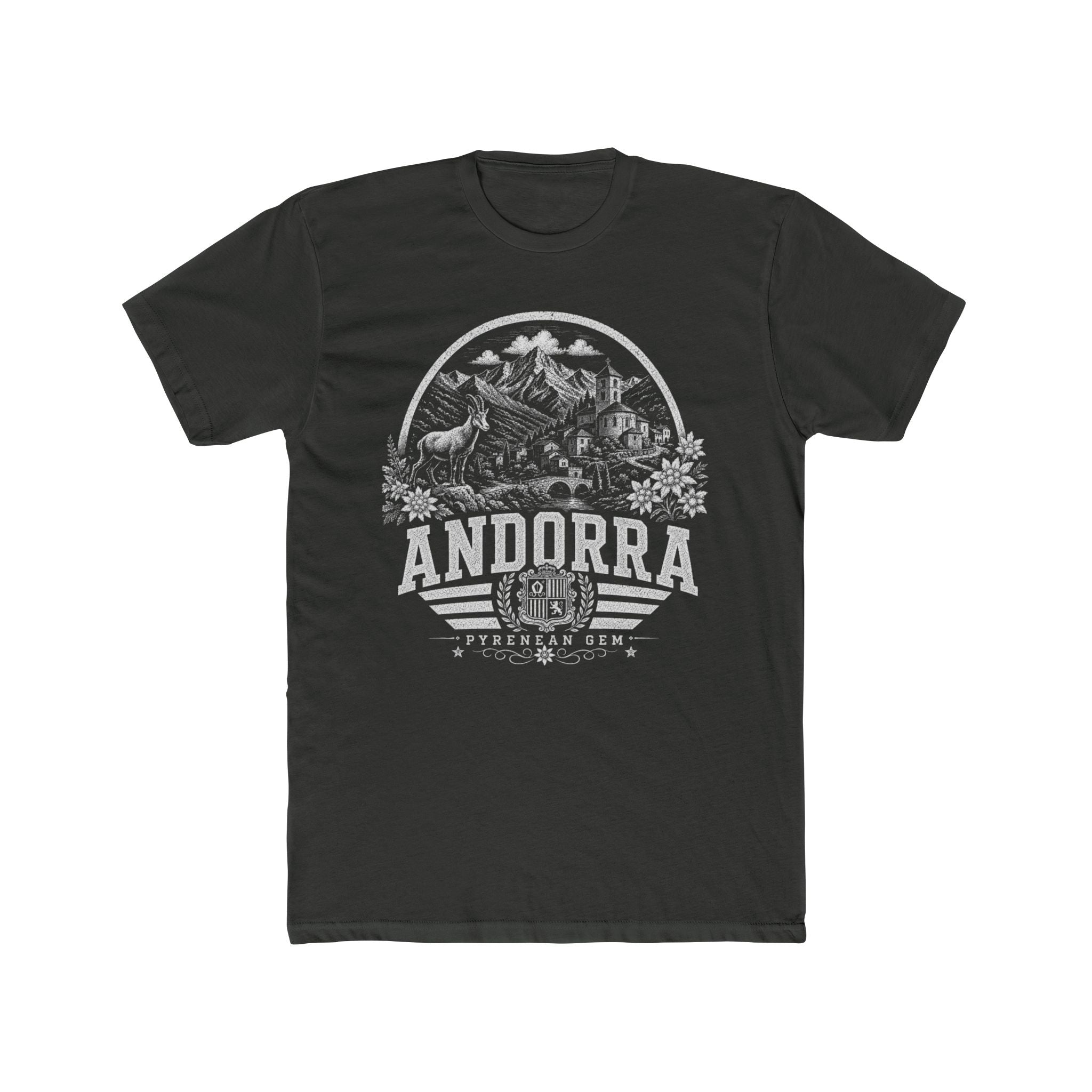 Andorra vintage landmarks men's tee — iconic landmark design | Nameshi Destinations (view 5)