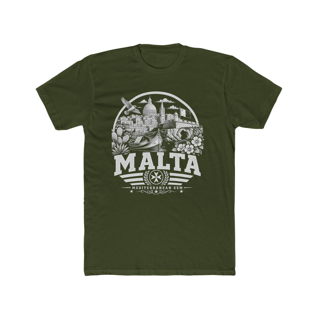 Malta vintage landmarks men's tee — iconic landmark design | Nameshi Destinations (view 4)