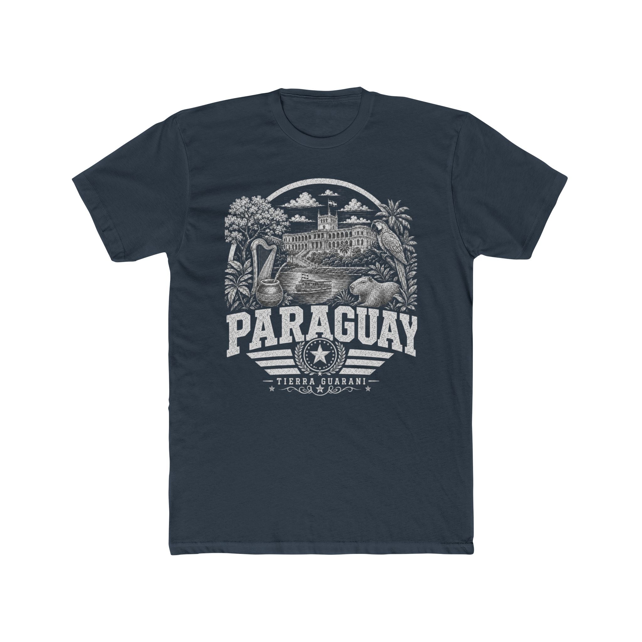 Paraguay vintage landmarks men's tee — iconic landmark design | Nameshi Destinations (view 8)