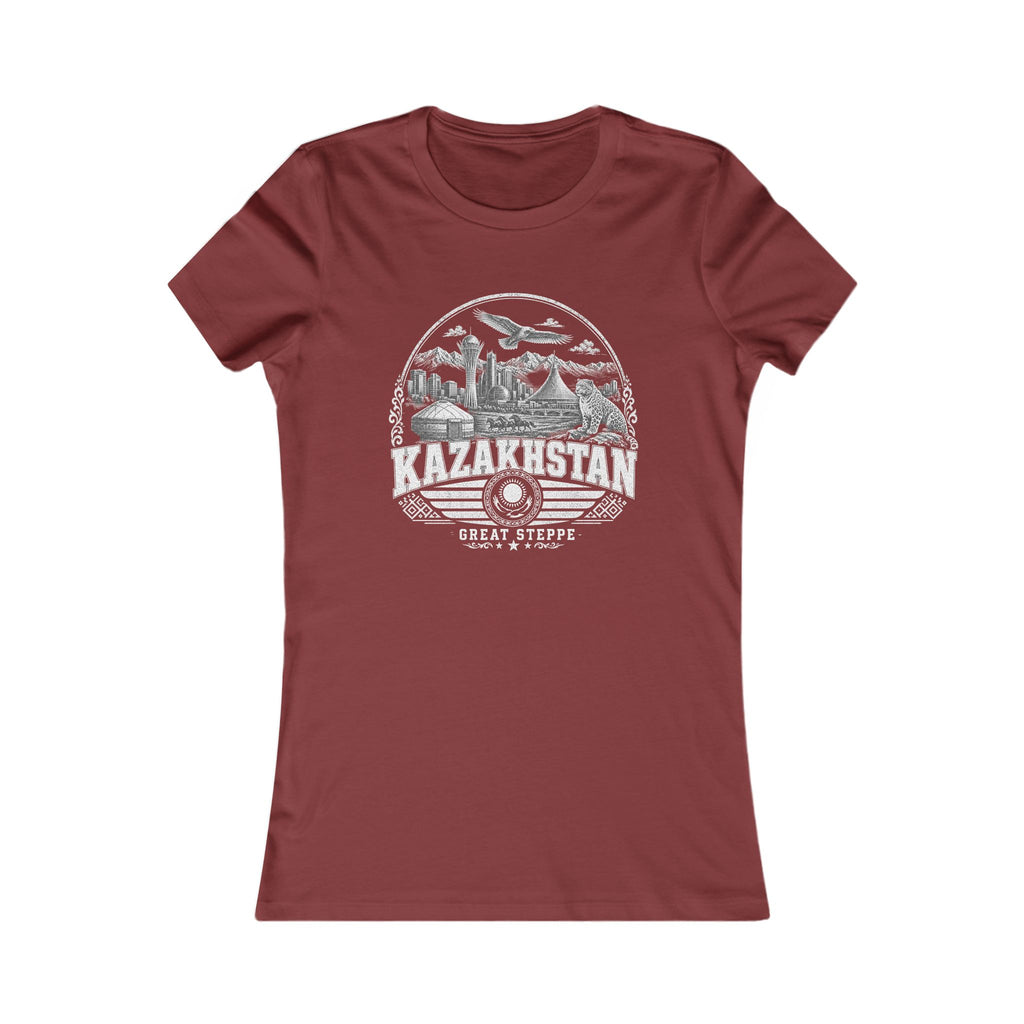 Kazakhstan vintage landmarks women's tee — iconic landmark design | Nameshi Destinations (view 15)