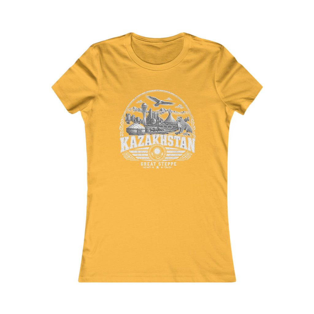 Kazakhstan vintage landmarks women's tee — iconic landmark design | Nameshi Destinations (view 8)
