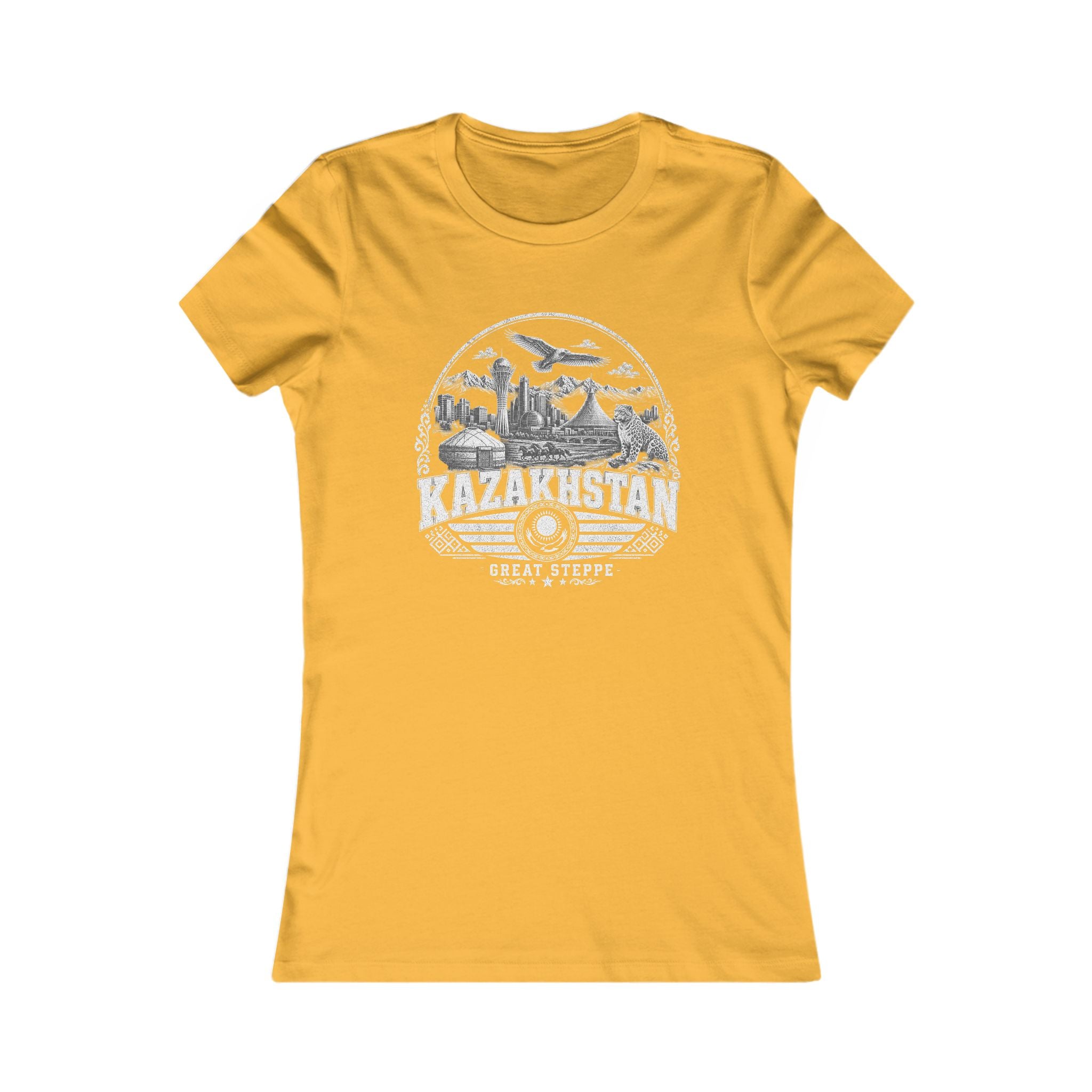 Kazakhstan vintage landmarks women's tee — iconic landmark design | Nameshi Destinations (view 8)
