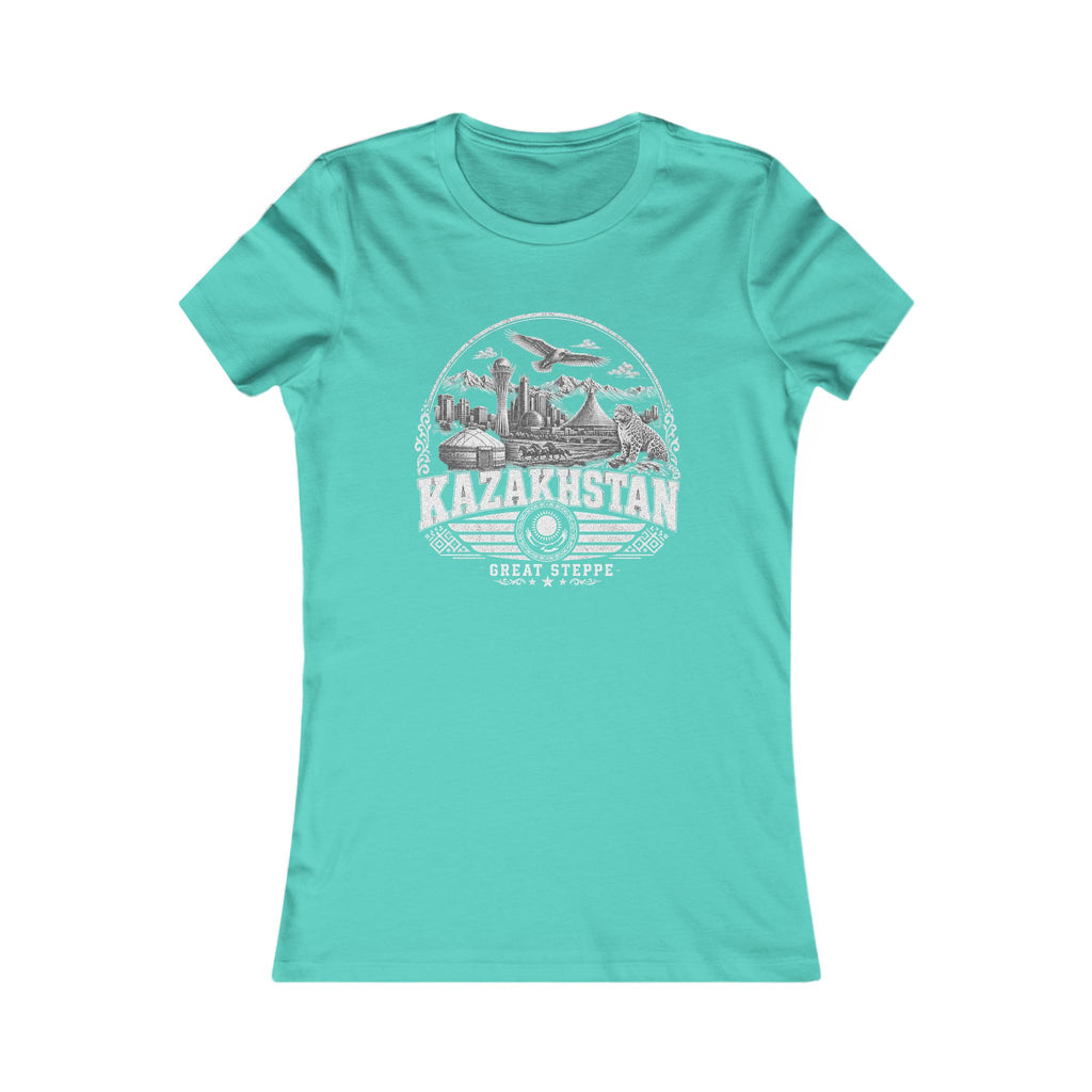 Kazakhstan vintage landmarks women's tee — iconic landmark design | Nameshi Destinations (view 14)