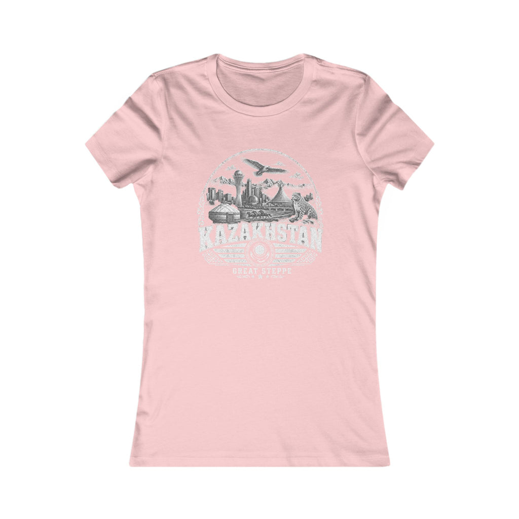 Kazakhstan vintage landmarks women's tee — iconic landmark design | Nameshi Destinations (view 7)