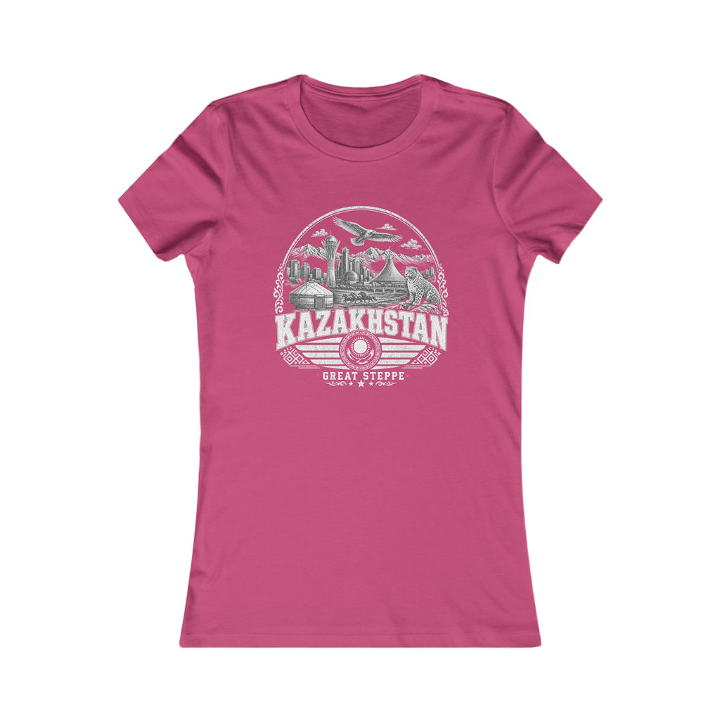 Kazakhstan vintage landmarks women's tee — iconic landmark design | Nameshi Destinations (view 16)