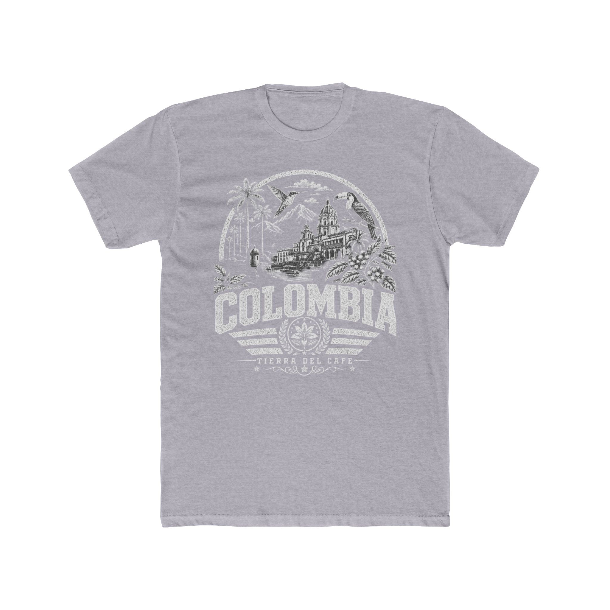 Colombia vintage landmarks men's tee — iconic landmark design | Nameshi Destinations (view 3)