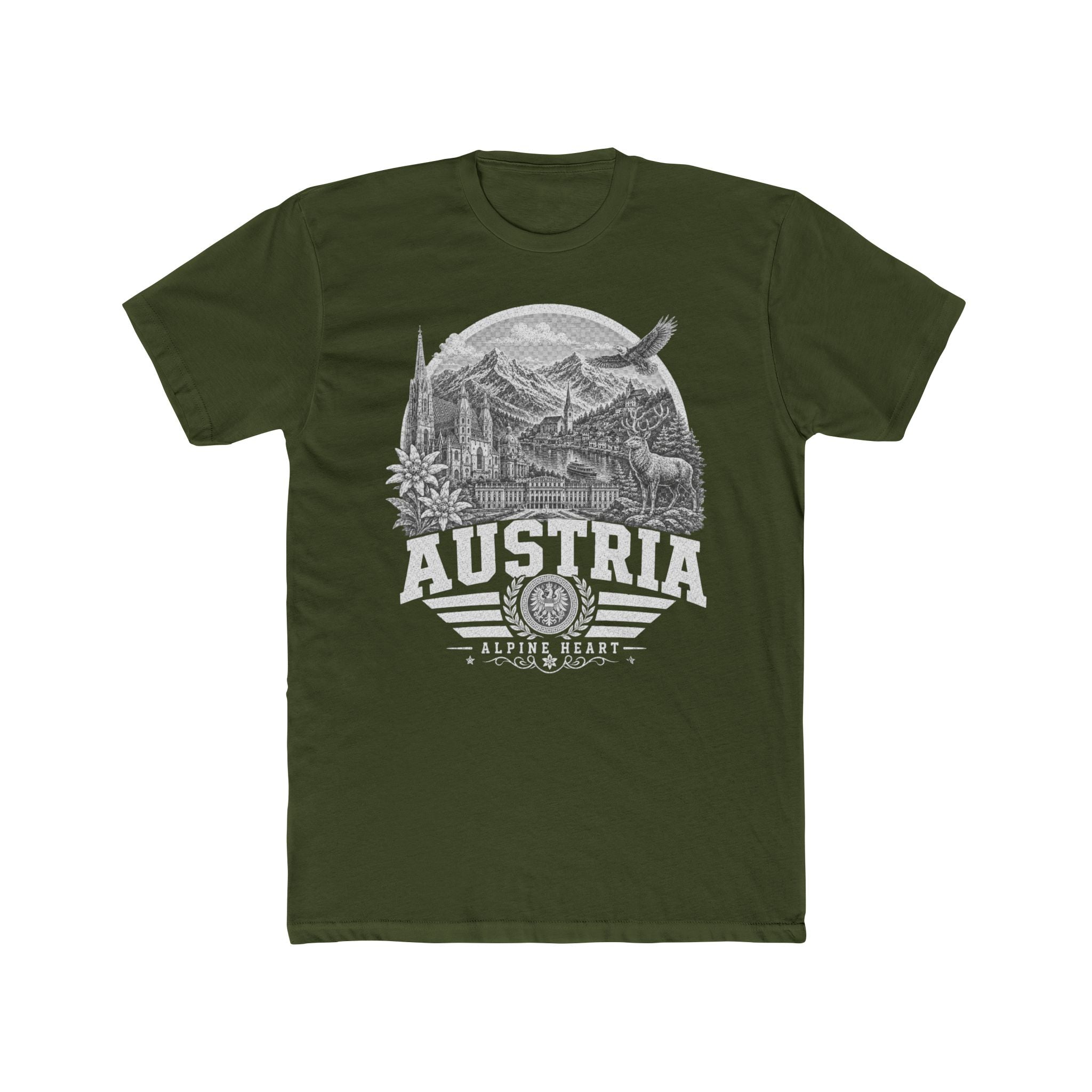 Austria vintage landmarks men's tee — iconic landmark design | Nameshi Destinations (view 4)