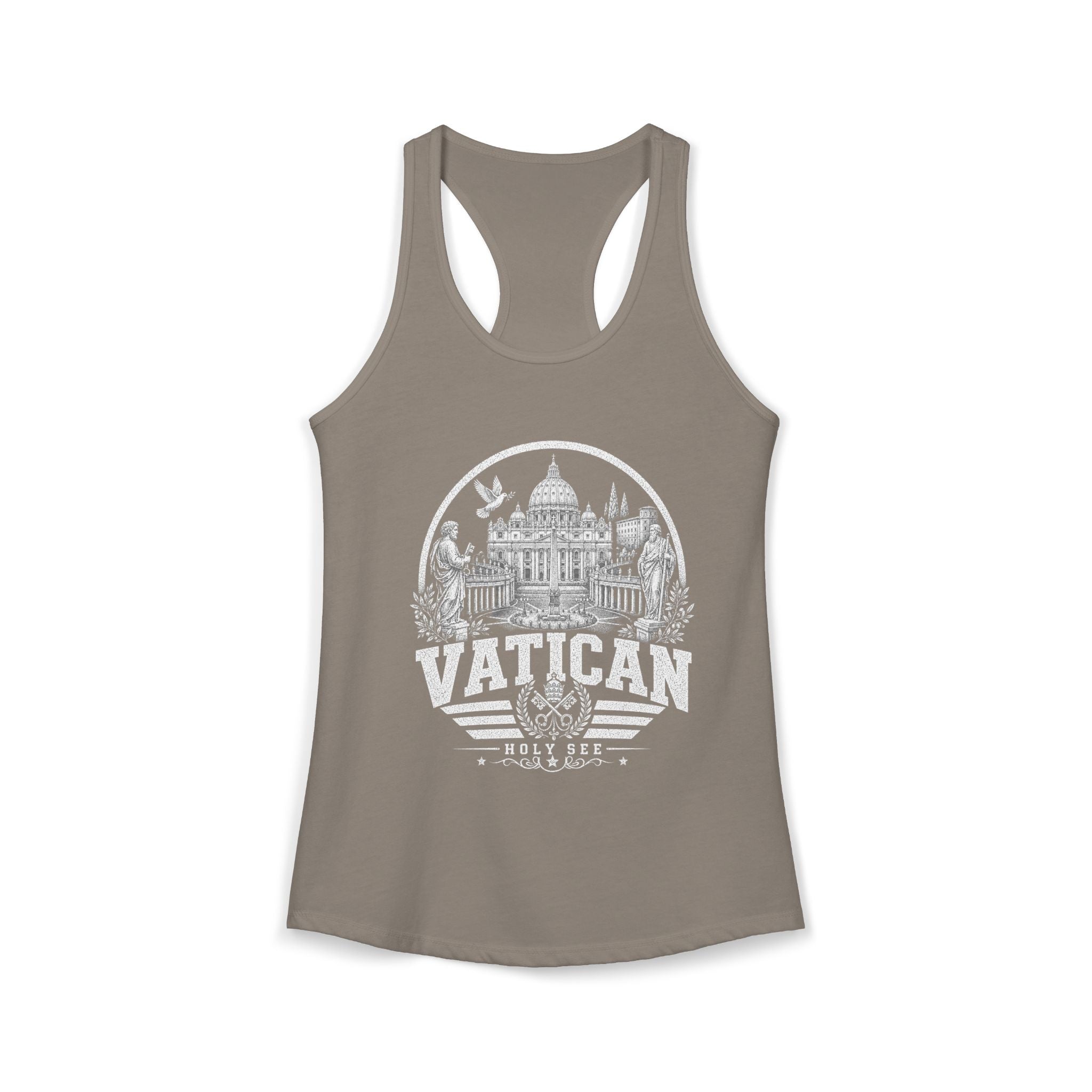 Vatican vintage landmarks tank top — iconic landmark design | Nameshi Destinations (view 4)